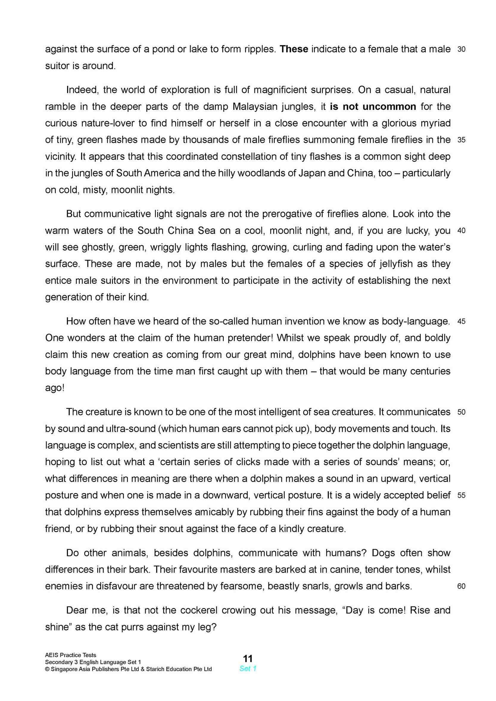 AEIS Practice Tests ENGLISH – Secondary 3 (14 to 16+ Years)