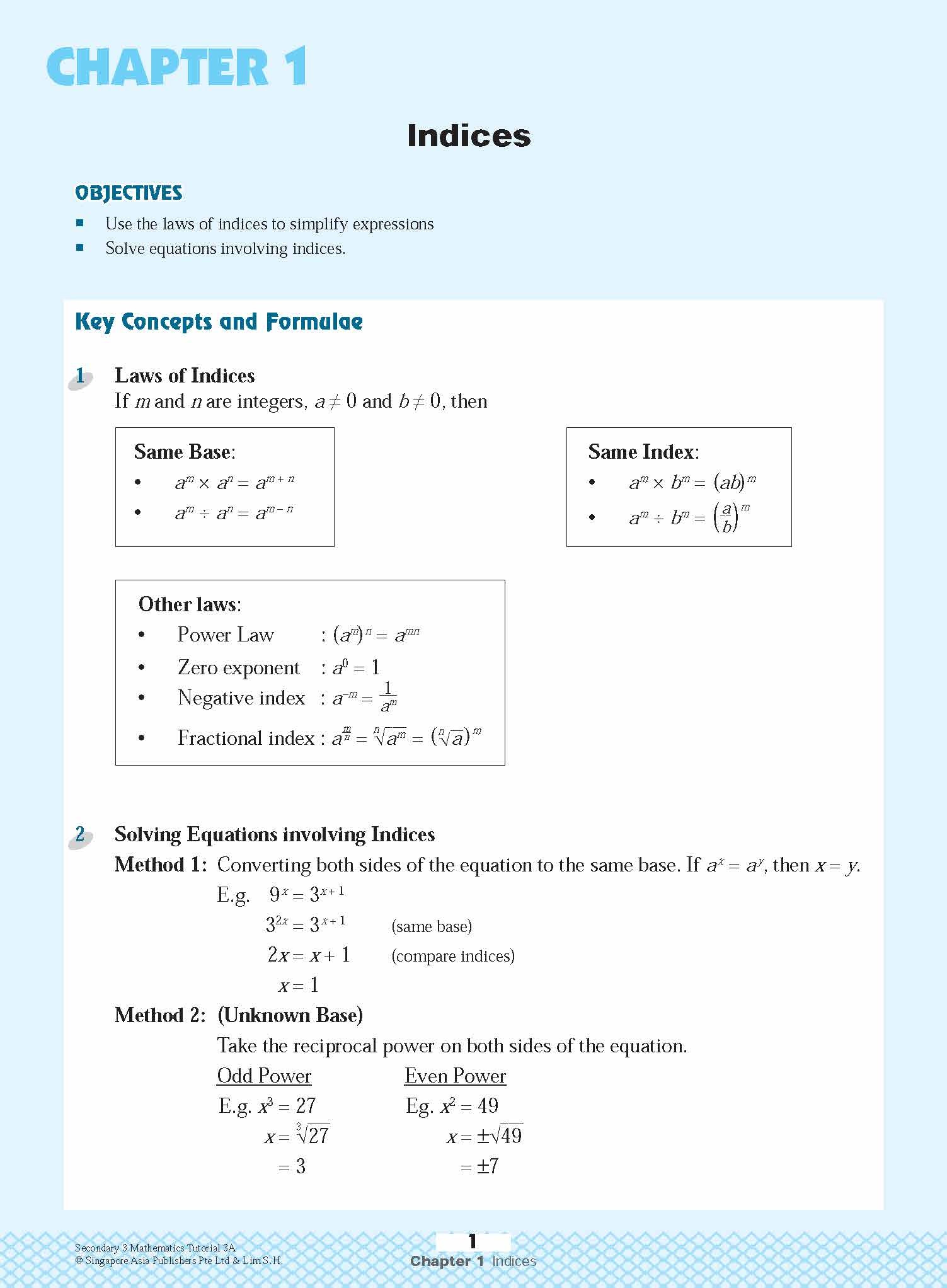 Secondary 3 Mathematics Tutorial 3A [G3]