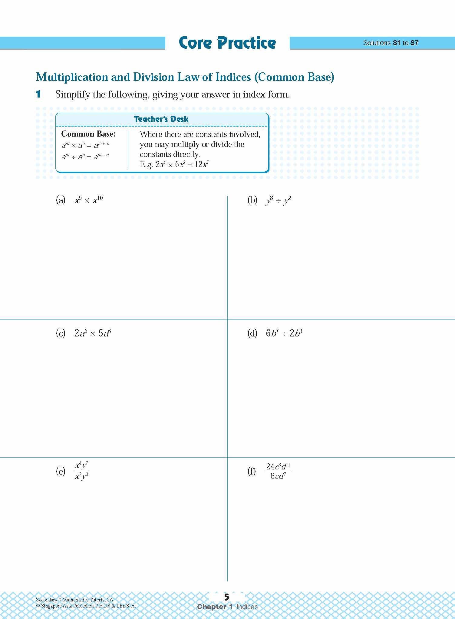 Secondary 3 Mathematics Tutorial 3A [G3]