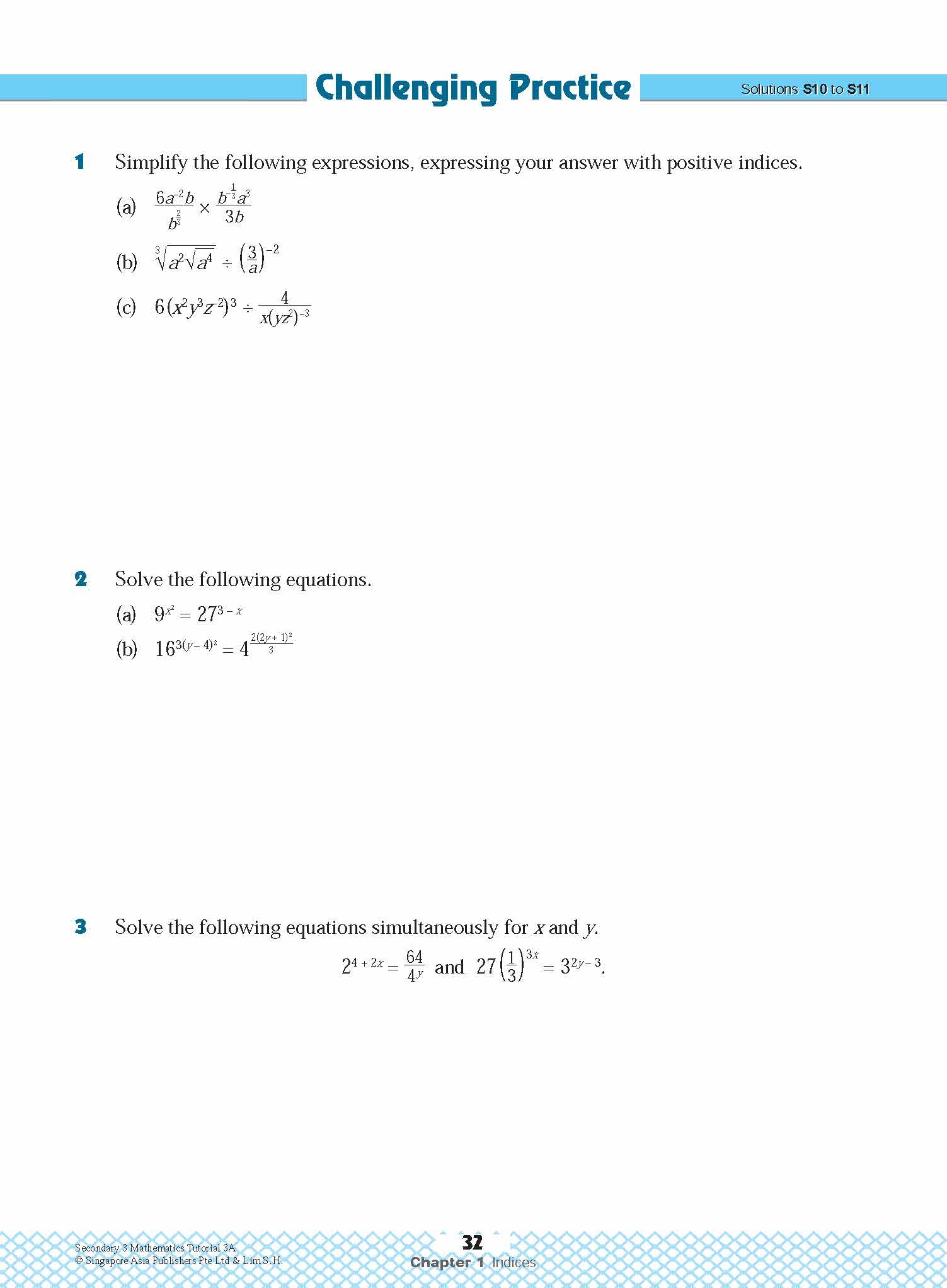 Secondary 3 Mathematics Tutorial 3A [G3]