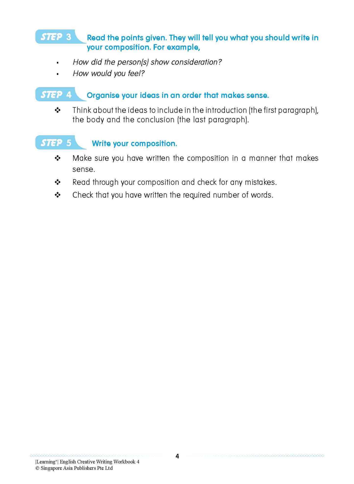 LEARNING+ ENGLISH CREATIVE WRITING Workbook 4