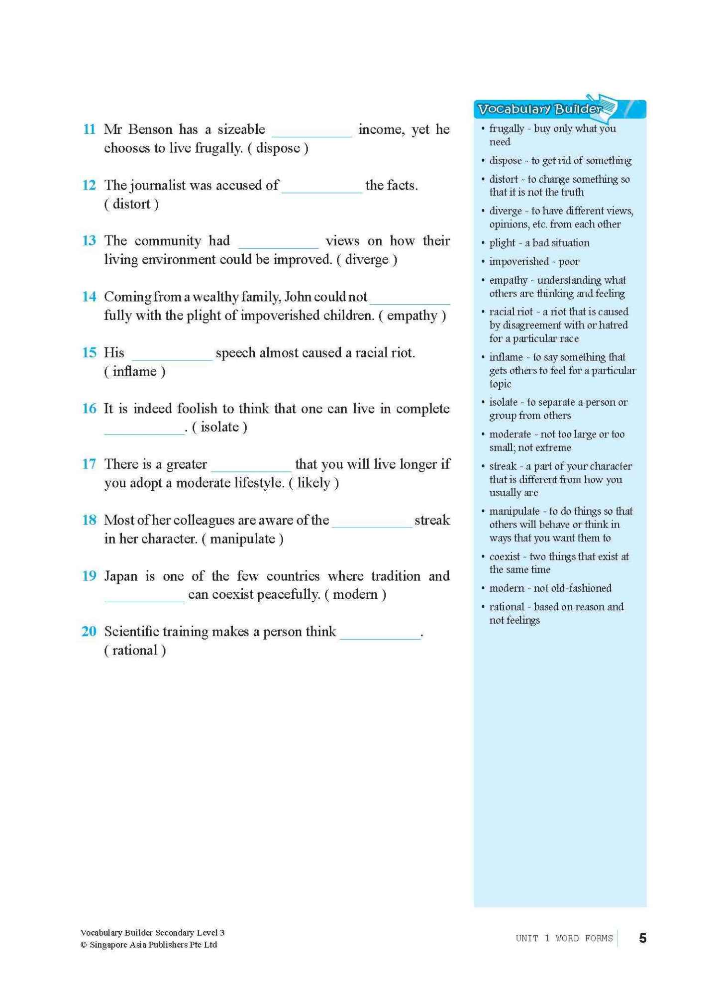 Vocabulary Builder Secondary Level 3