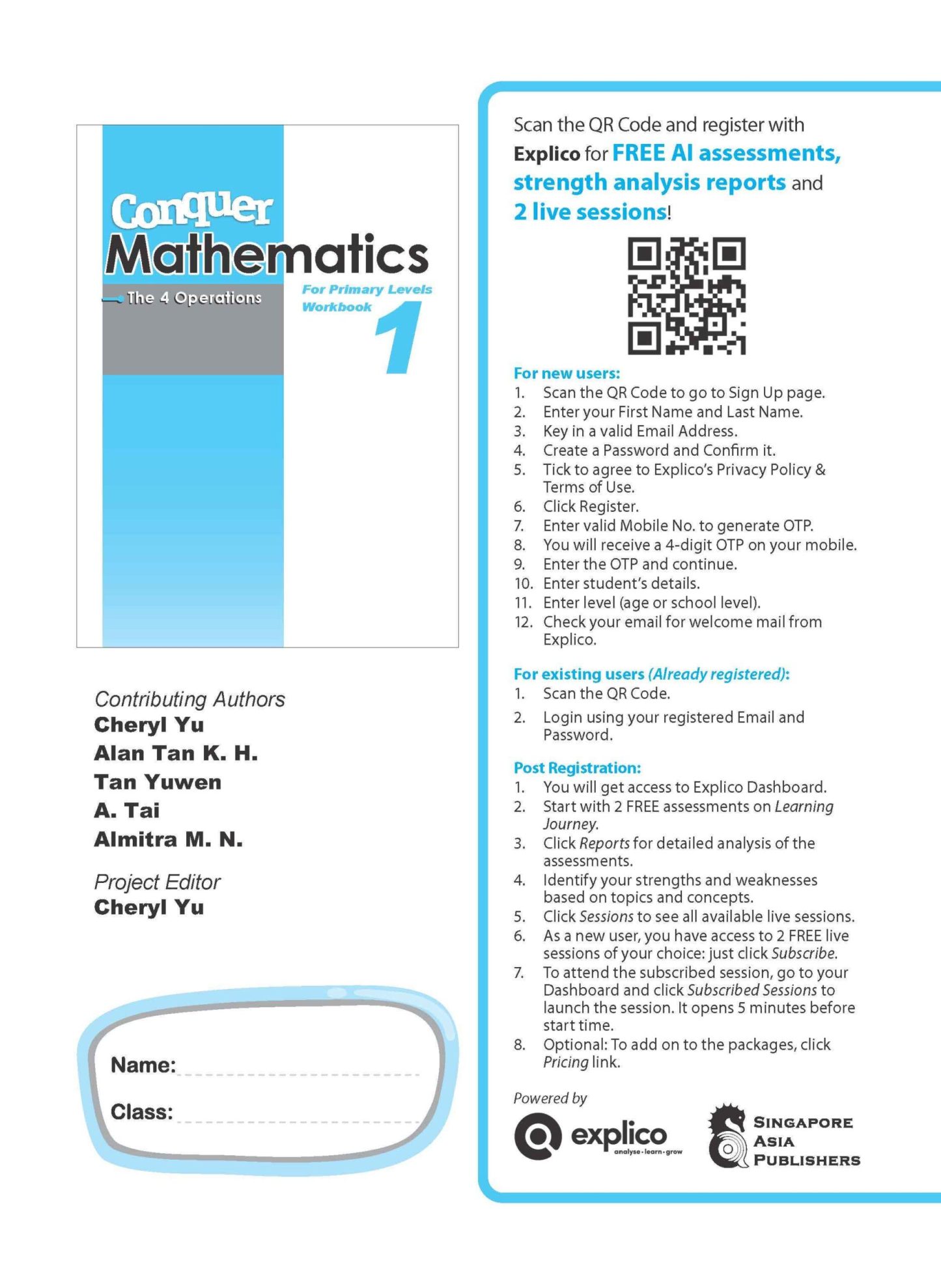 Conquer Mathematics The 4 Operations Workbook 1