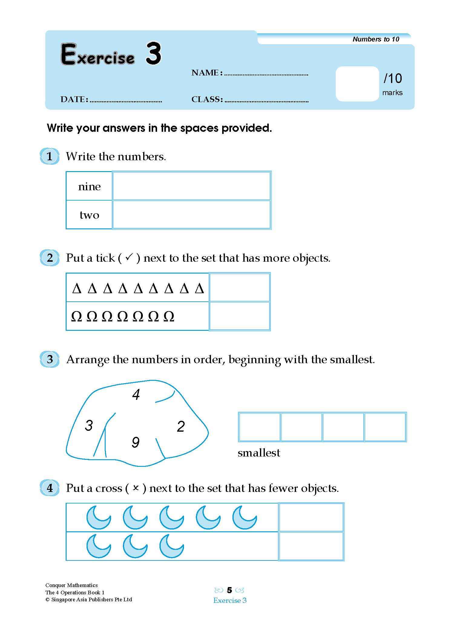 Conquer Mathematics The 4 Operations Workbook 1