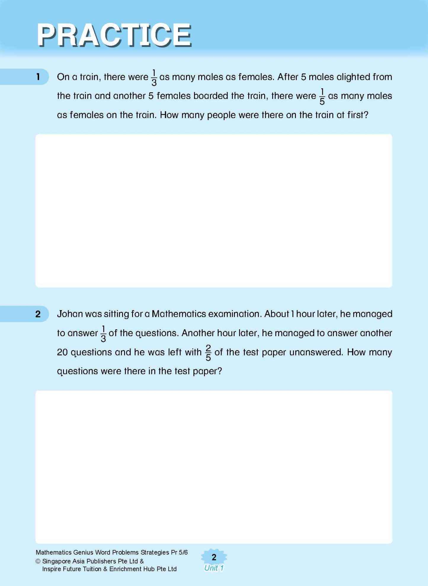 MATHEMATICS GENIUS WORD PROBLEMS STRATEGIES PRIMARY 5/6