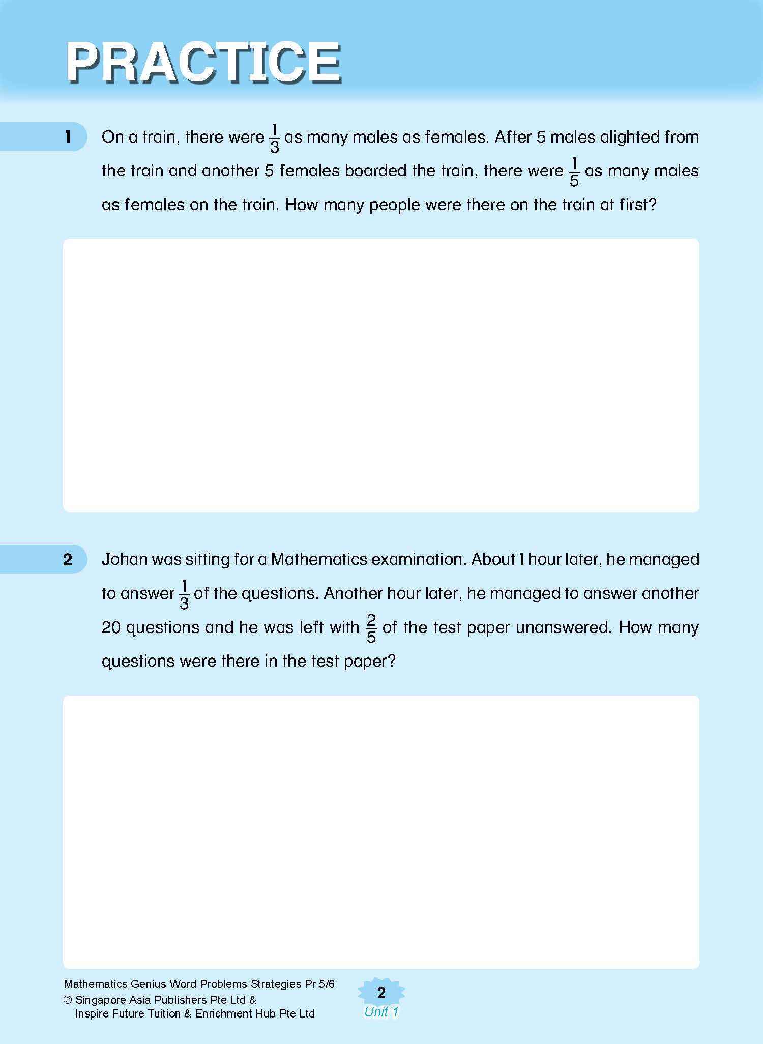 MATHEMATICS GENIUS WORD PROBLEMS STRATEGIES PRIMARY 5/6