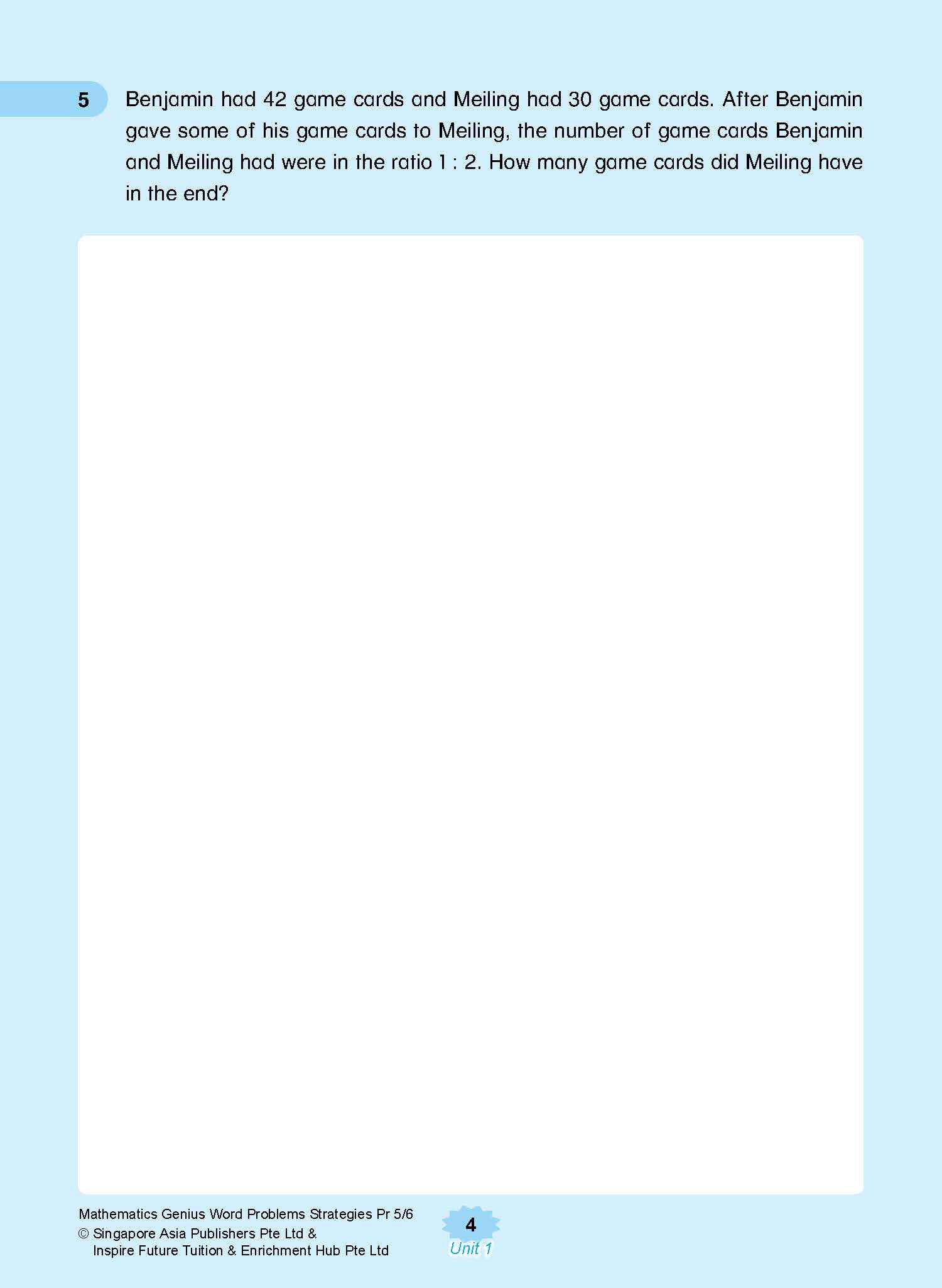 MATHEMATICS GENIUS WORD PROBLEMS STRATEGIES PRIMARY 5/6