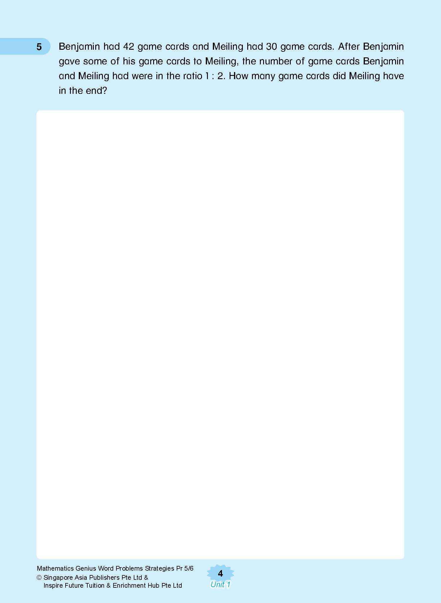 MATHEMATICS GENIUS WORD PROBLEMS STRATEGIES PRIMARY 5/6