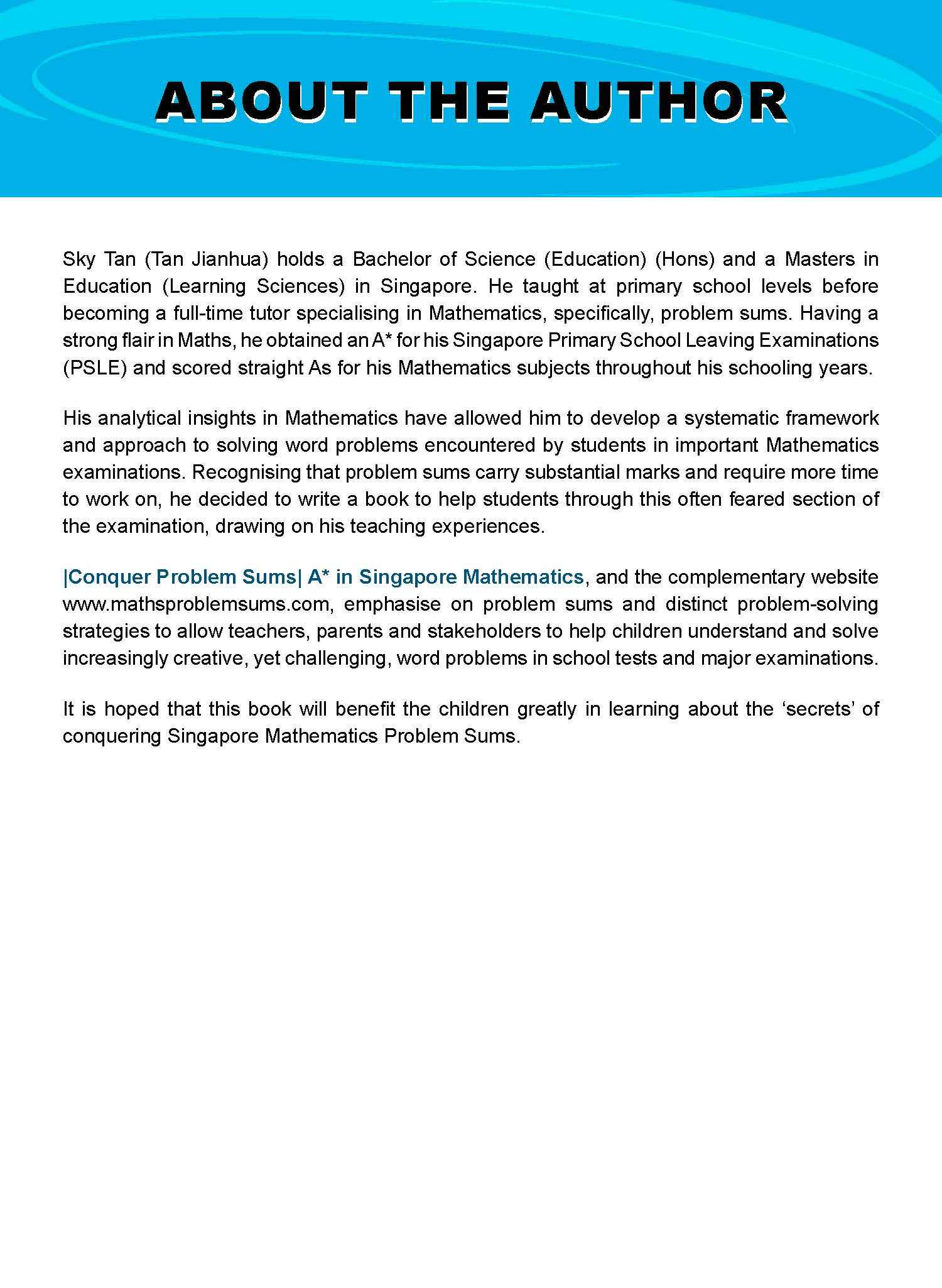 Conquer PROBLEM SUMS A* IN SINGAPORE MATHEMATICS LEVEL 4