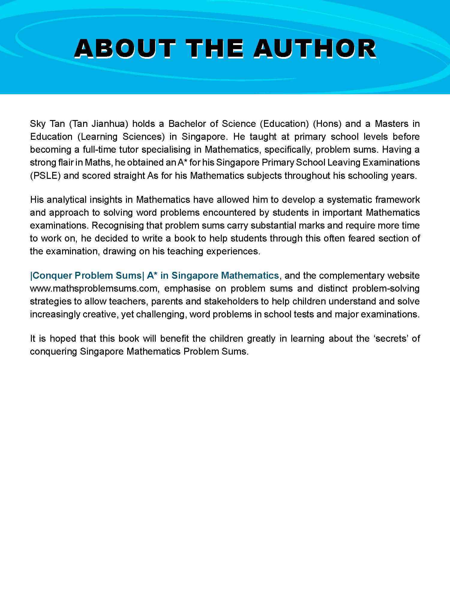 Conquer PROBLEM SUMS A* IN SINGAPORE MATHEMATICS LEVEL 4