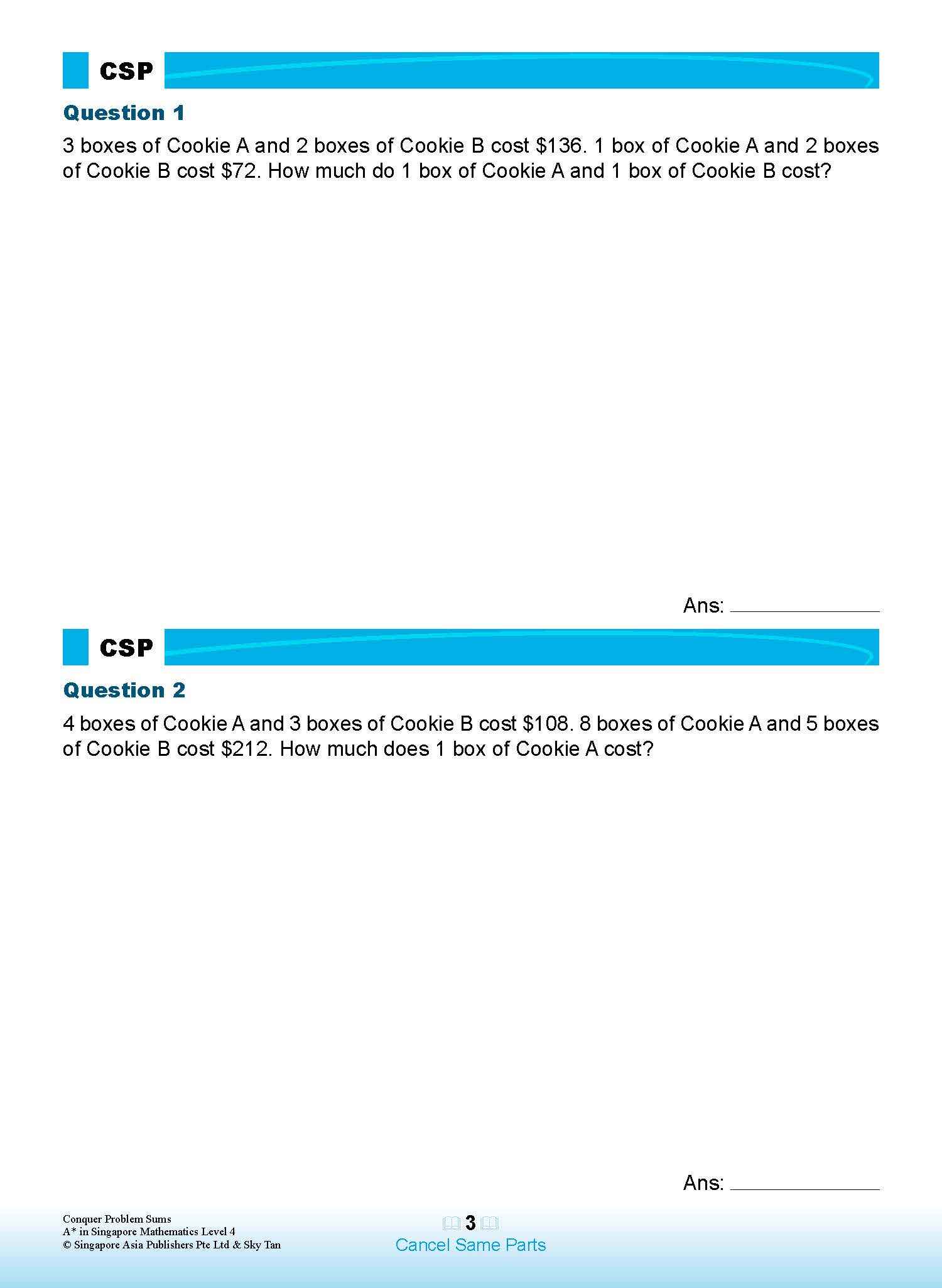 Conquer PROBLEM SUMS A* IN SINGAPORE MATHEMATICS LEVEL 4
