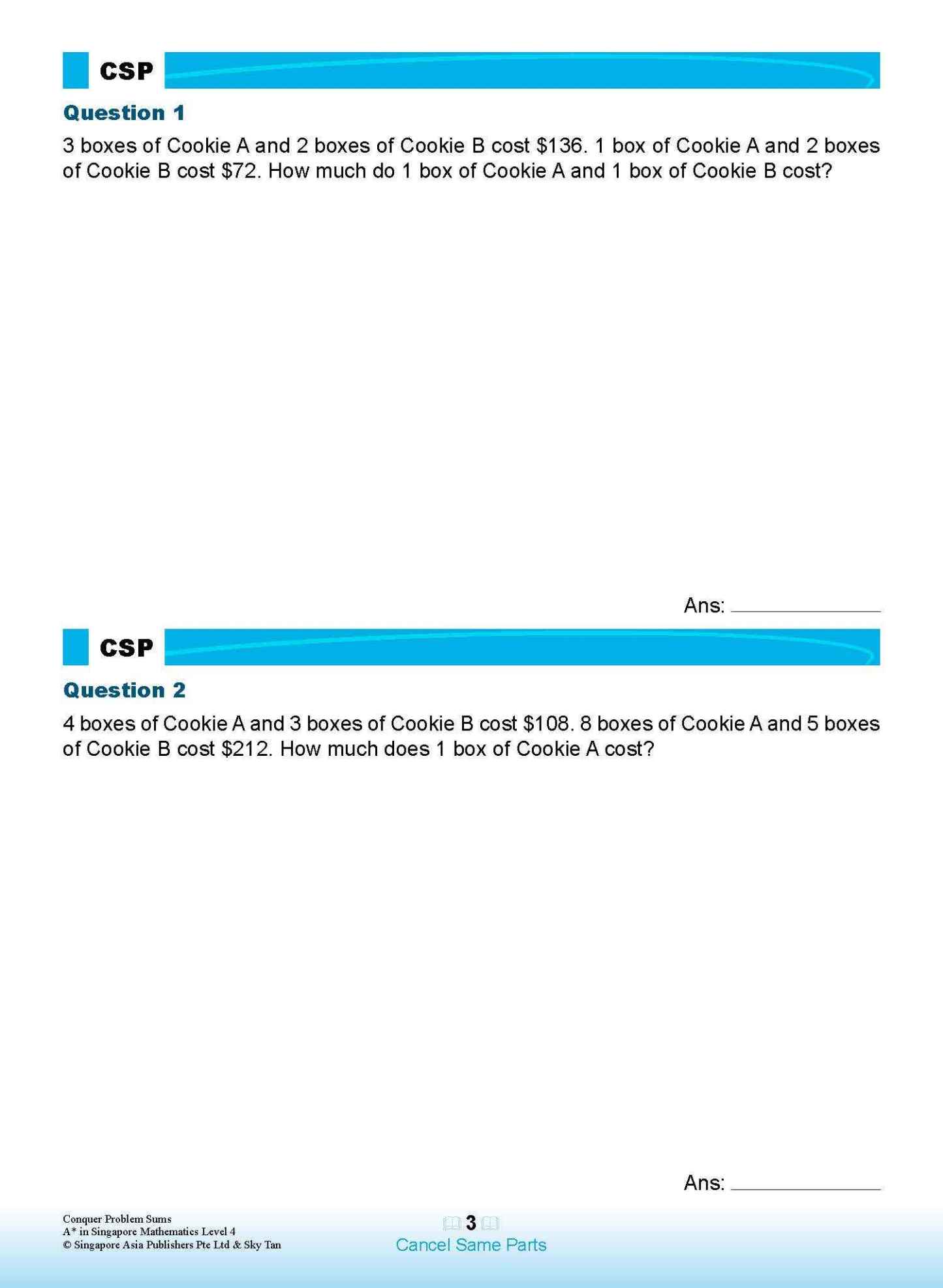 Conquer PROBLEM SUMS A* IN SINGAPORE MATHEMATICS LEVEL 4