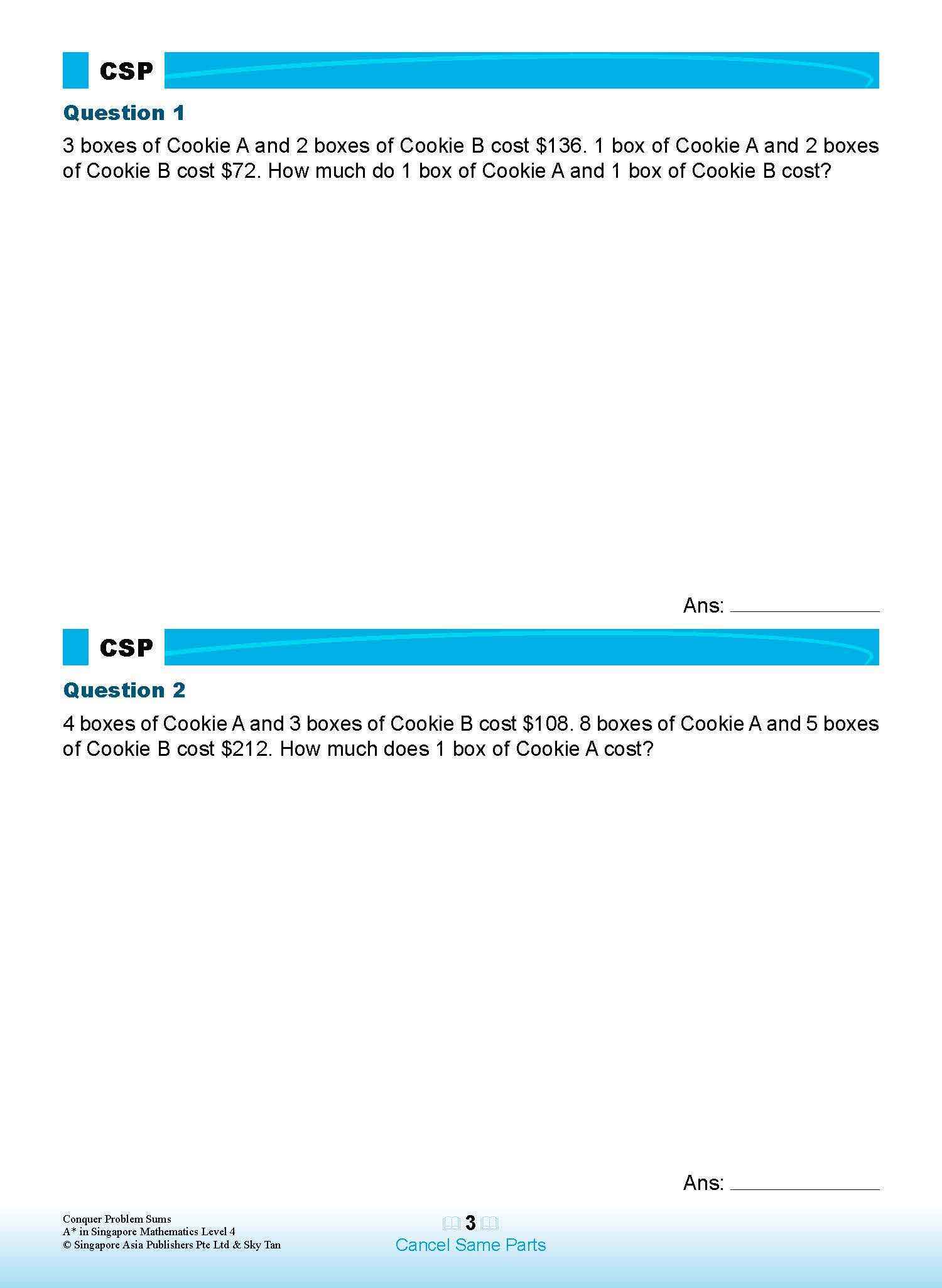 Conquer PROBLEM SUMS A* IN SINGAPORE MATHEMATICS LEVEL 4