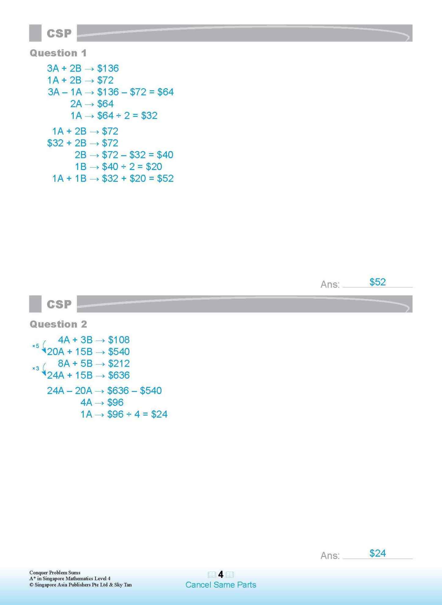 Conquer PROBLEM SUMS A* IN SINGAPORE MATHEMATICS LEVEL 4