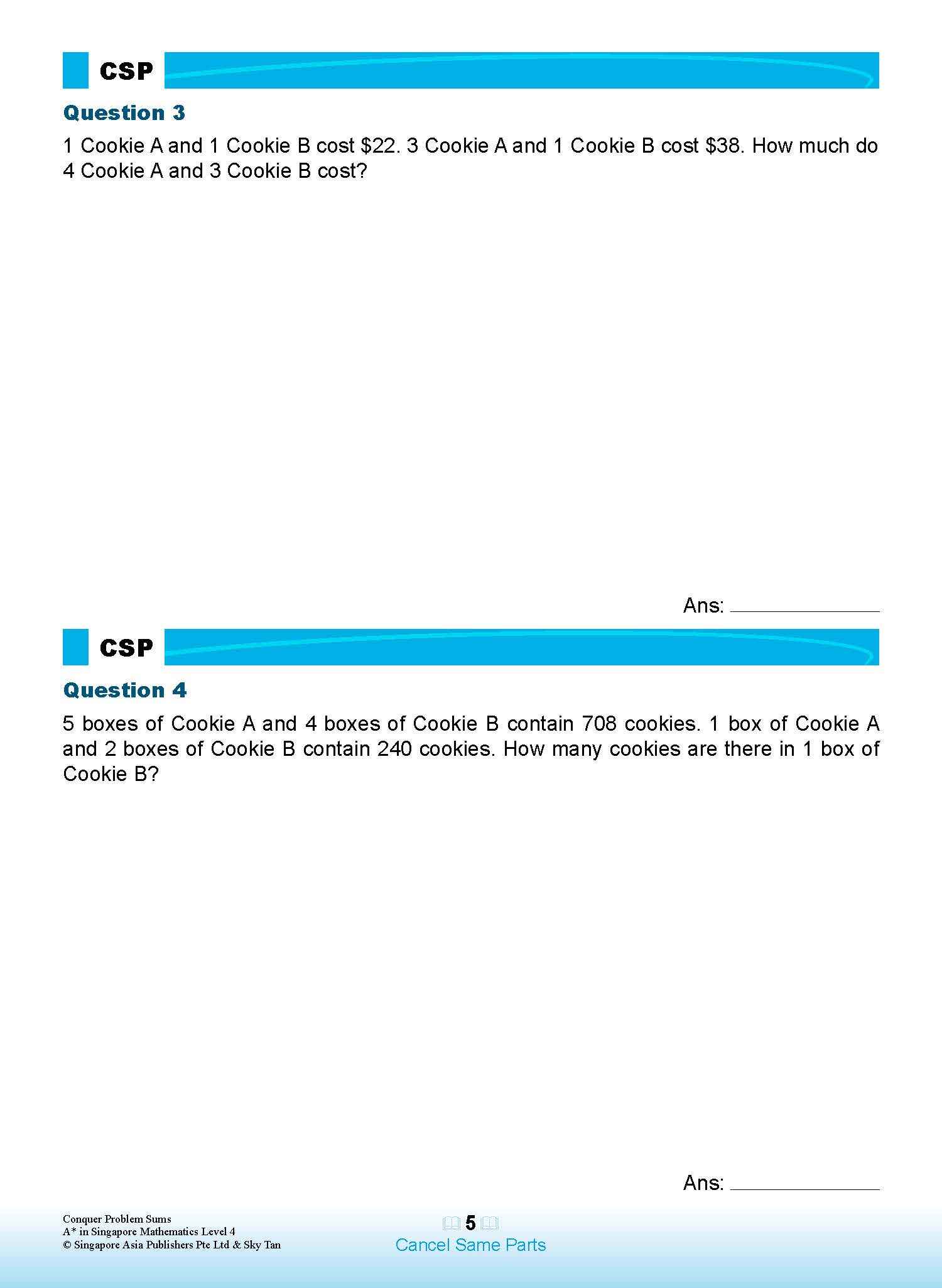 Conquer PROBLEM SUMS A* IN SINGAPORE MATHEMATICS LEVEL 4