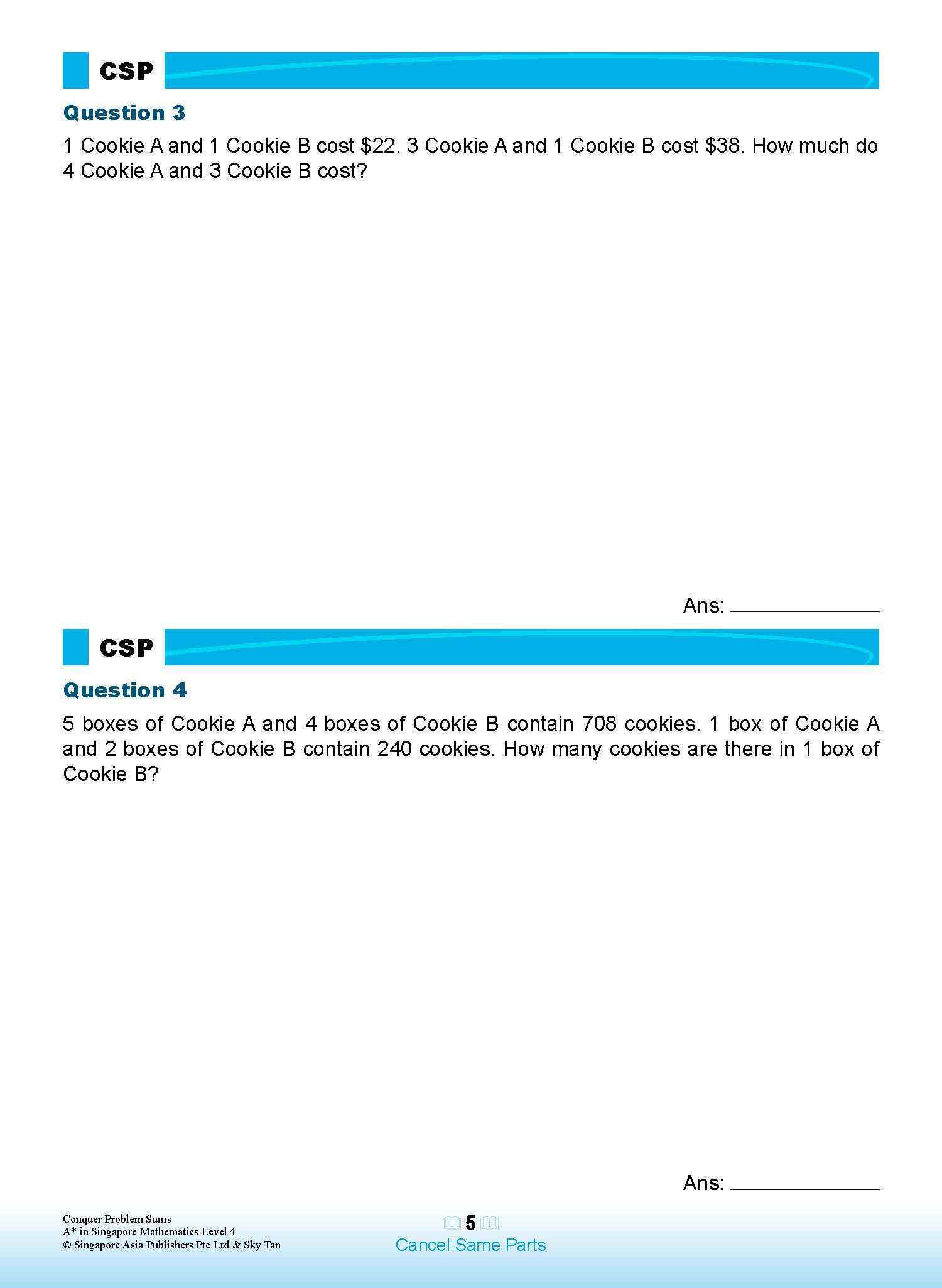 Conquer PROBLEM SUMS A* IN SINGAPORE MATHEMATICS LEVEL 4
