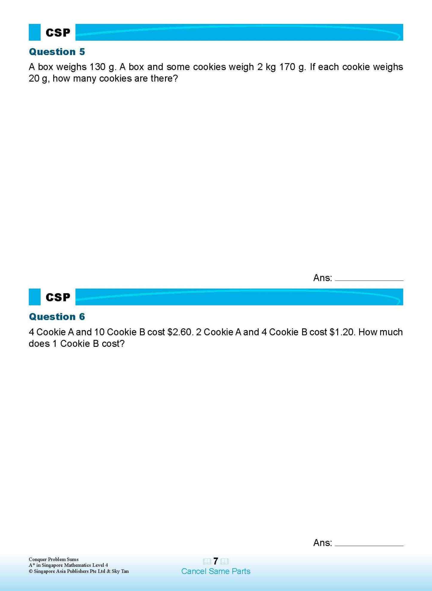 Conquer PROBLEM SUMS A* IN SINGAPORE MATHEMATICS LEVEL 4
