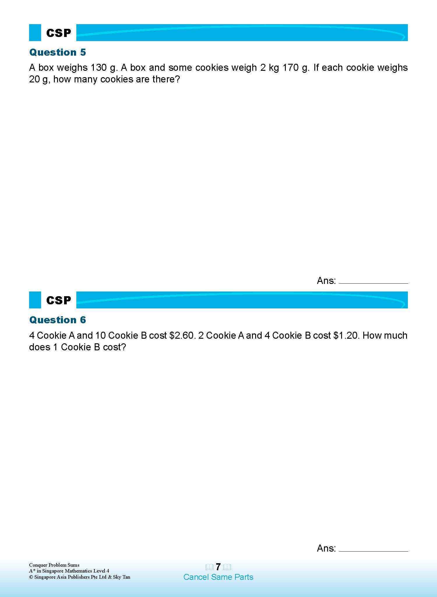 Conquer PROBLEM SUMS A* IN SINGAPORE MATHEMATICS LEVEL 4