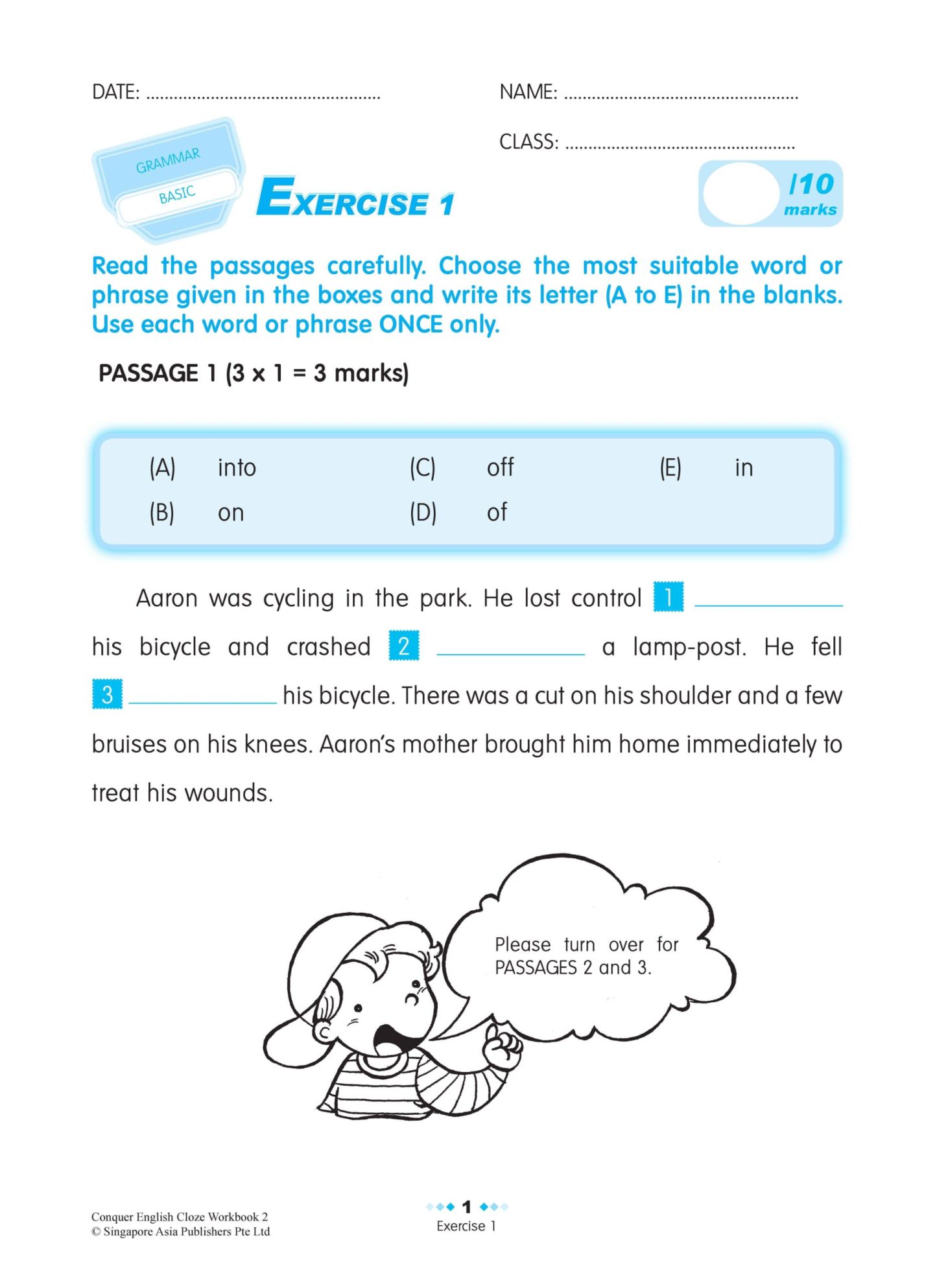 Conquer ENGLISH CLOZE For Primary Levels Workbook 2