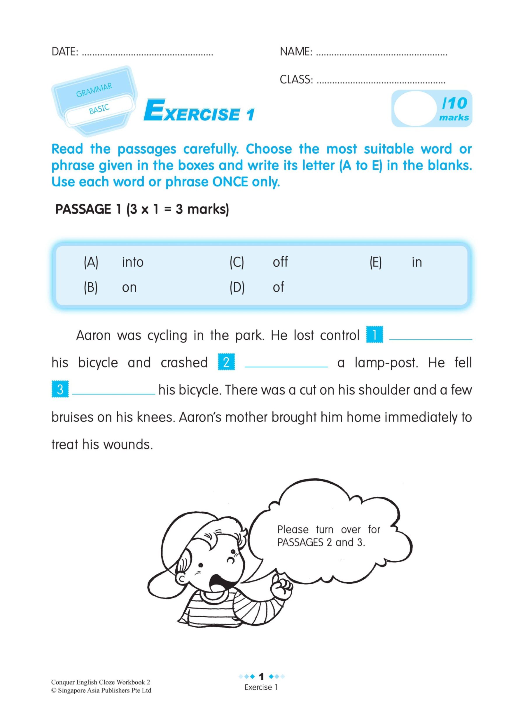 Conquer ENGLISH CLOZE For Primary Levels Workbook 2