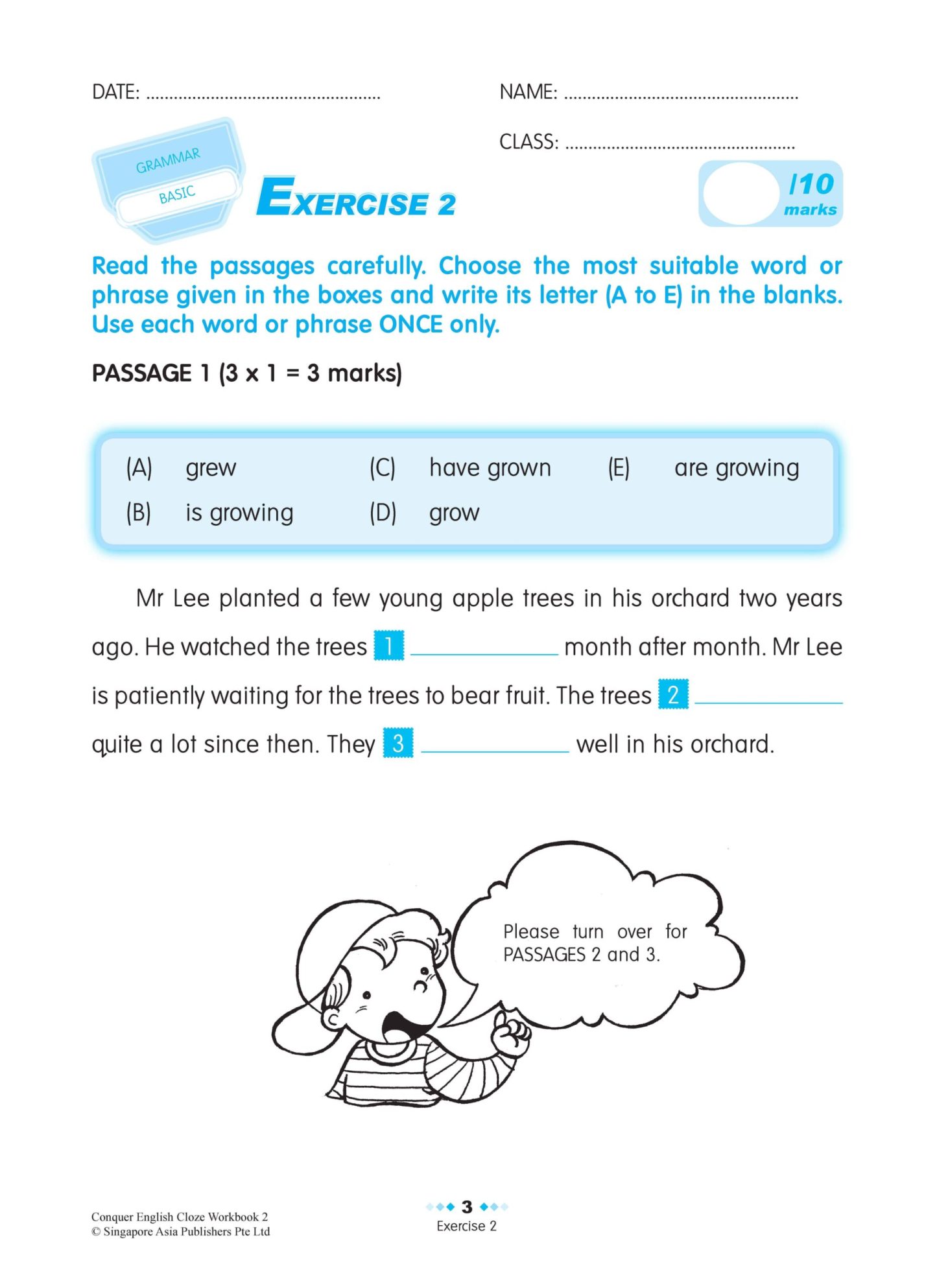 Conquer ENGLISH CLOZE For Primary Levels Workbook 2