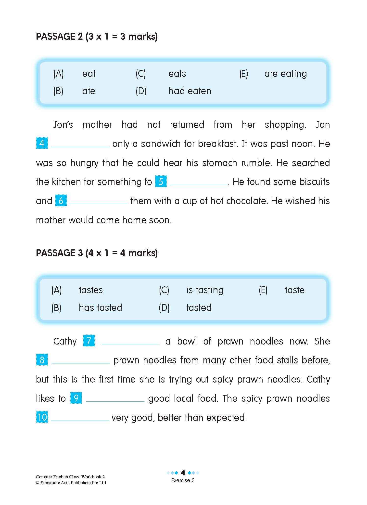 Conquer ENGLISH CLOZE For Primary Levels Workbook 2