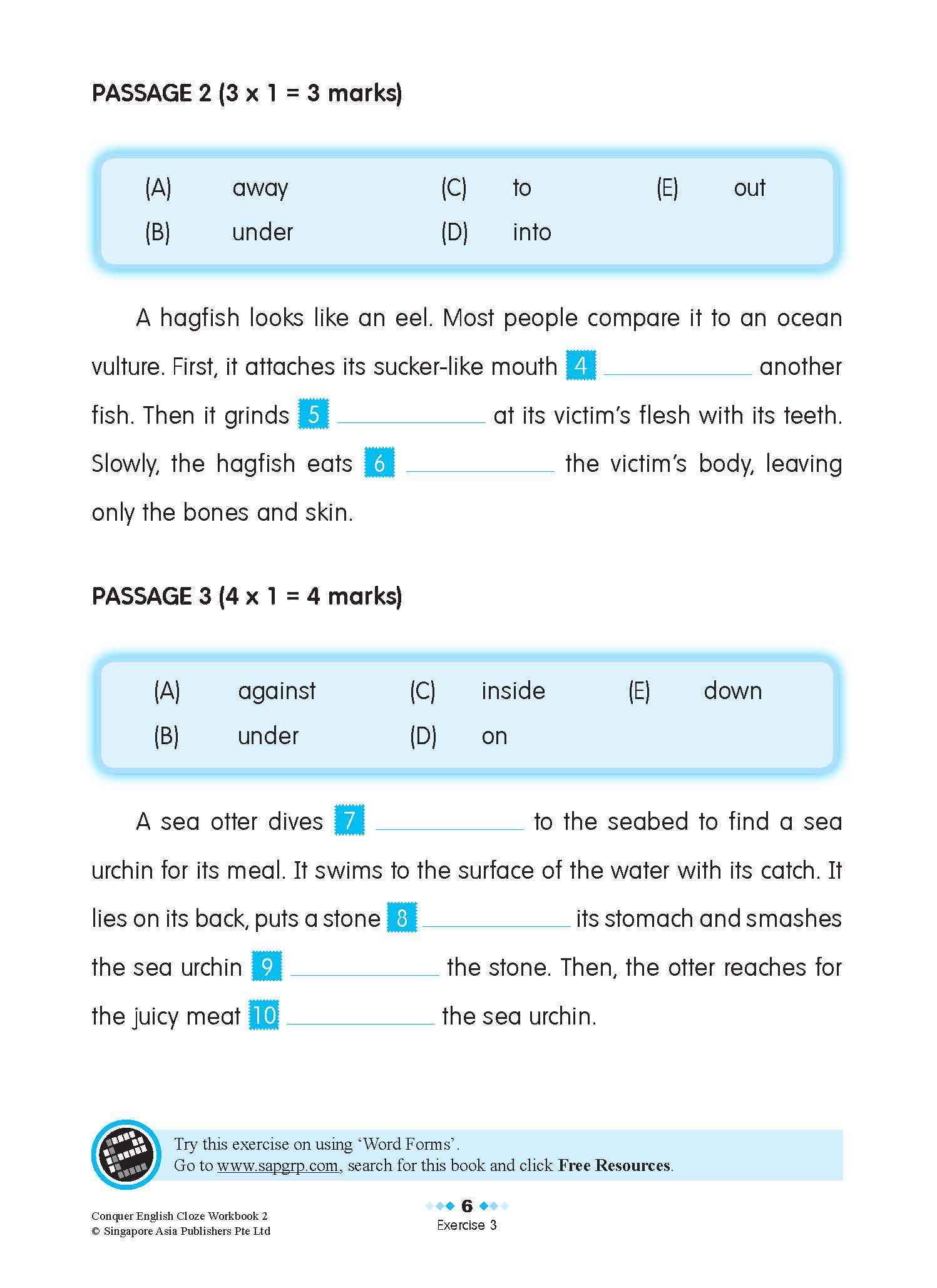 Conquer ENGLISH CLOZE For Primary Levels Workbook 2