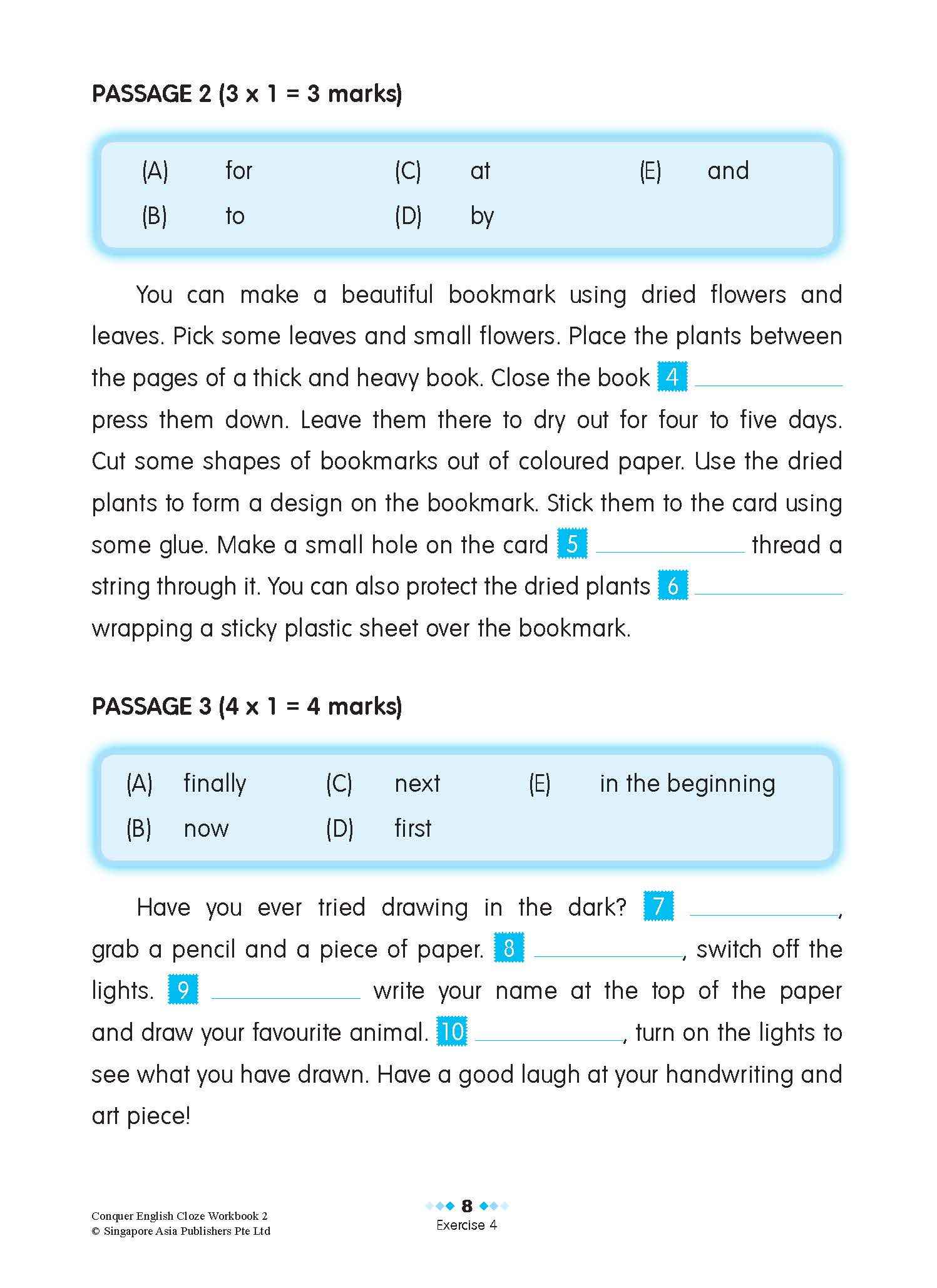 Conquer ENGLISH CLOZE For Primary Levels Workbook 2