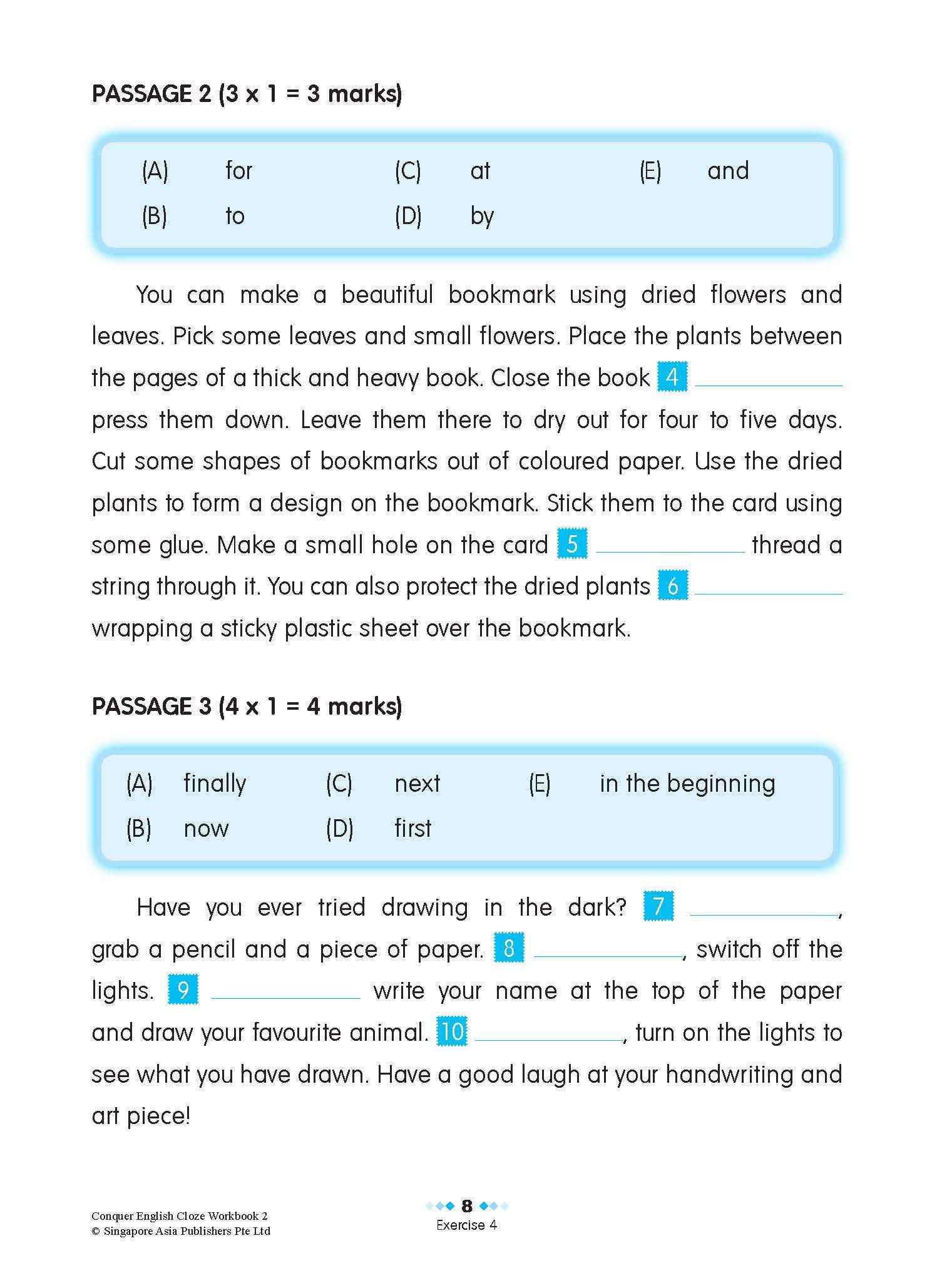 Conquer ENGLISH CLOZE For Primary Levels Workbook 2