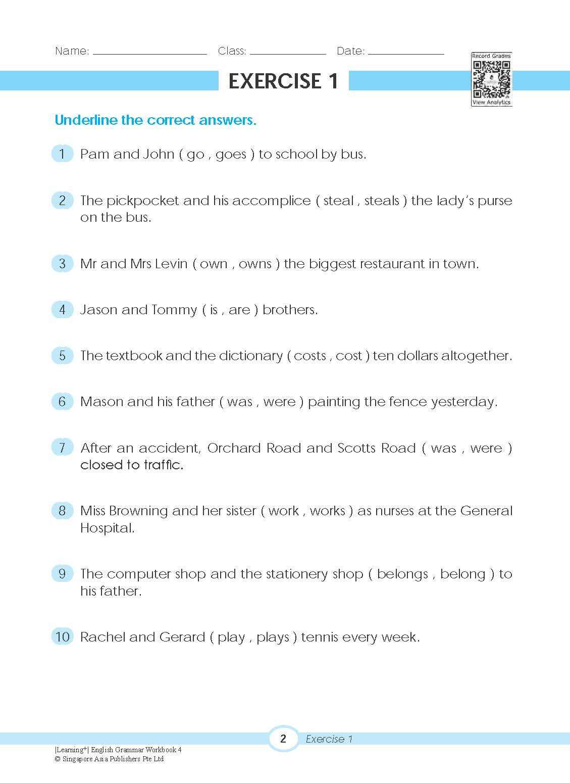 LEARNING+ ENGLISH GRAMMAR Workbook 4