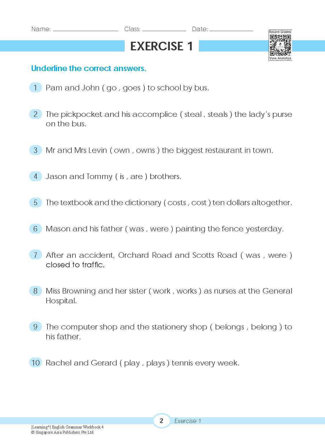 LEARNING+ ENGLISH GRAMMAR Workbook 4