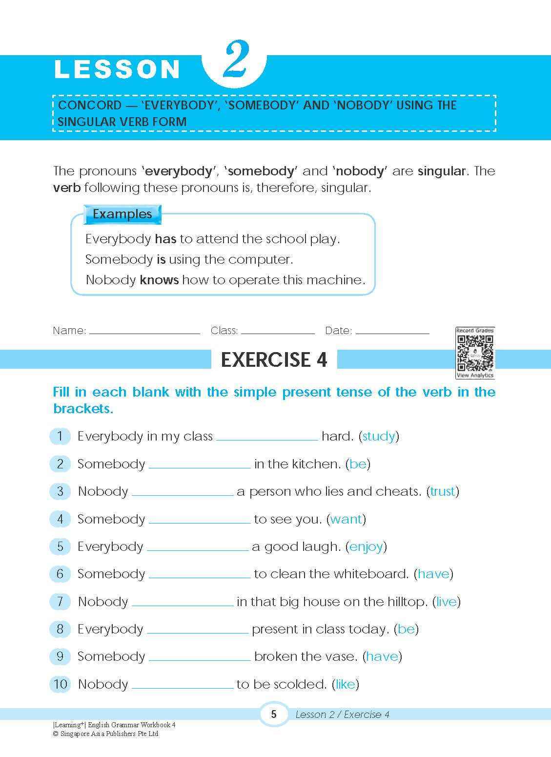 LEARNING+ ENGLISH GRAMMAR Workbook 4