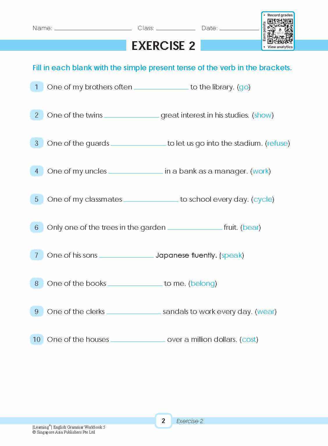 LEARNING+ ENGLISH GRAMMAR Workbook 5