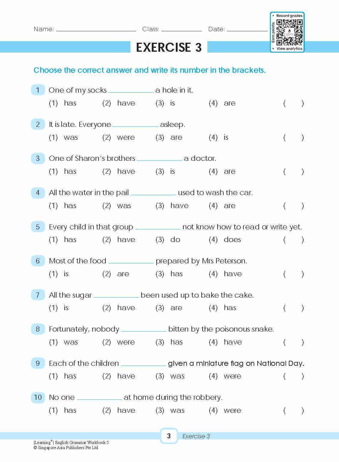 LEARNING+ ENGLISH GRAMMAR Workbook 5