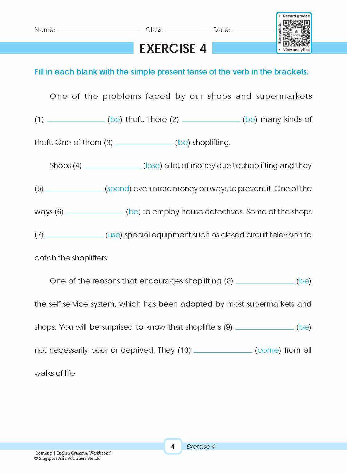 LEARNING+ ENGLISH GRAMMAR Workbook 5