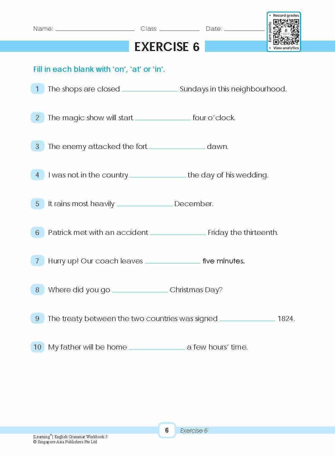 LEARNING+ ENGLISH GRAMMAR Workbook 5