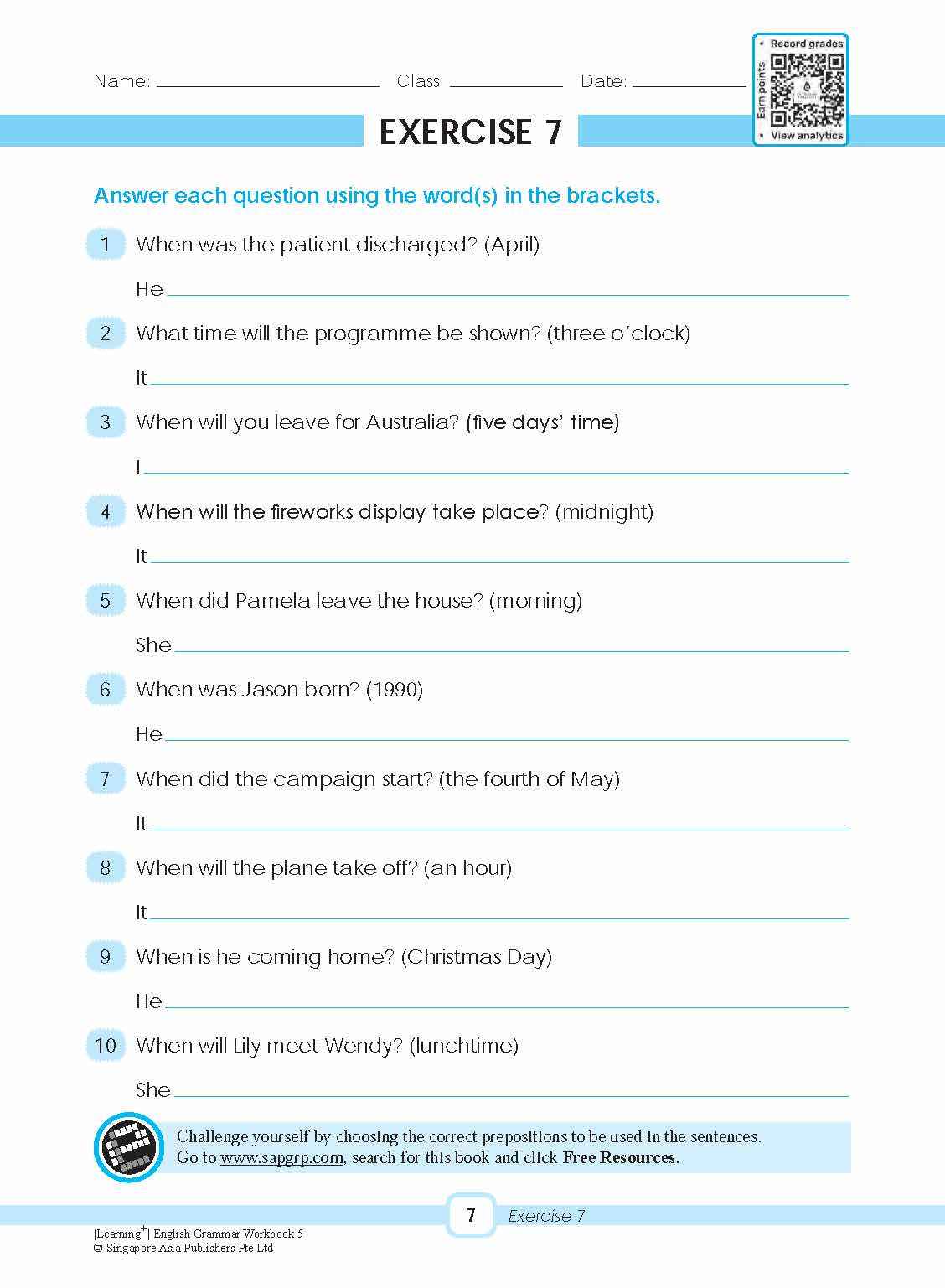 LEARNING+ ENGLISH GRAMMAR Workbook 5