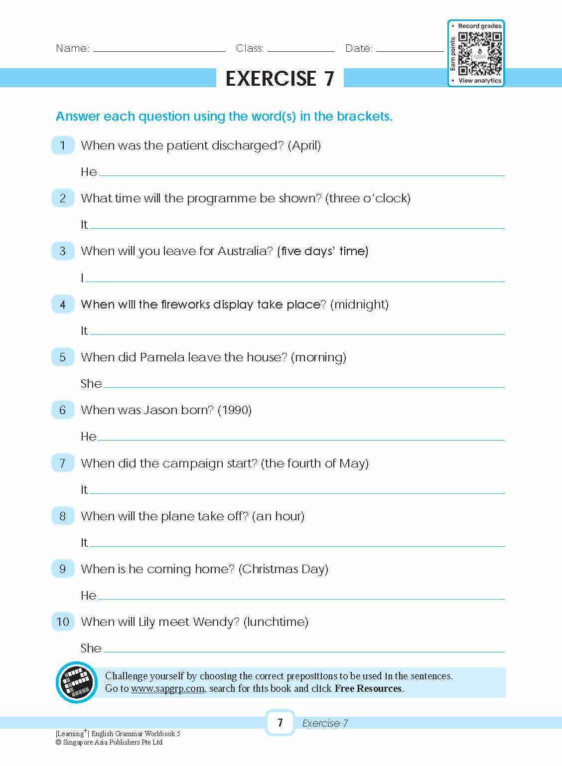 LEARNING+ ENGLISH GRAMMAR Workbook 5