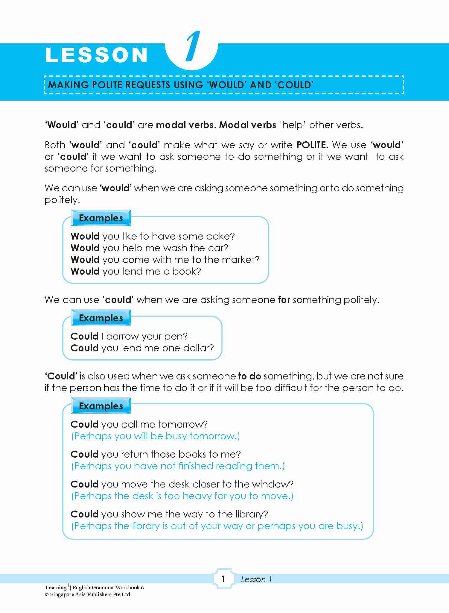 LEARNING+ ENGLISH GRAMMAR Workbook 6