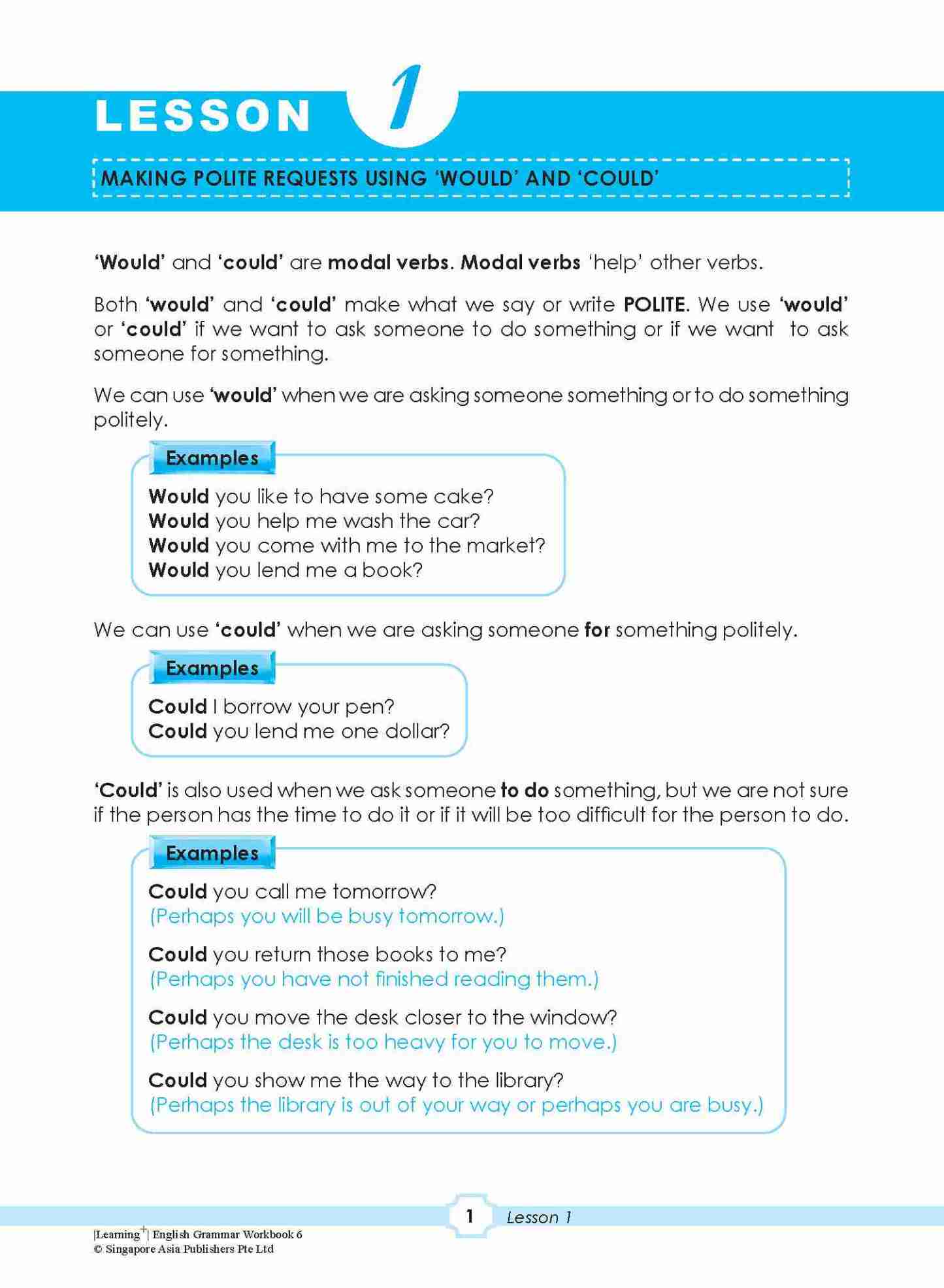 LEARNING+ ENGLISH GRAMMAR Workbook 6