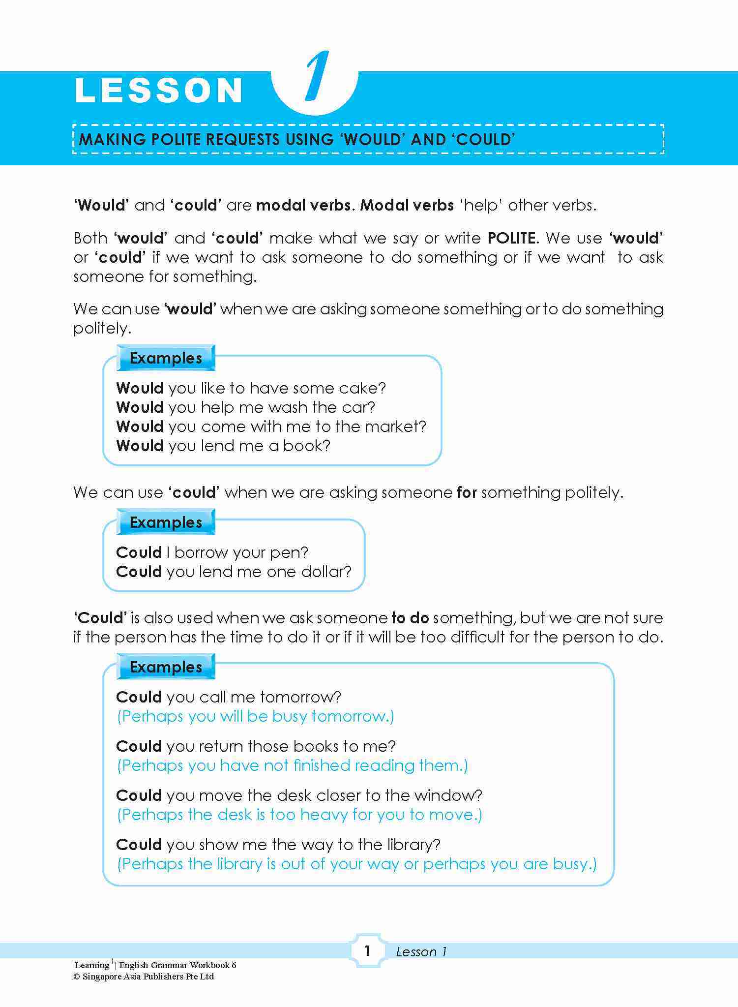 LEARNING+ ENGLISH GRAMMAR Workbook 6