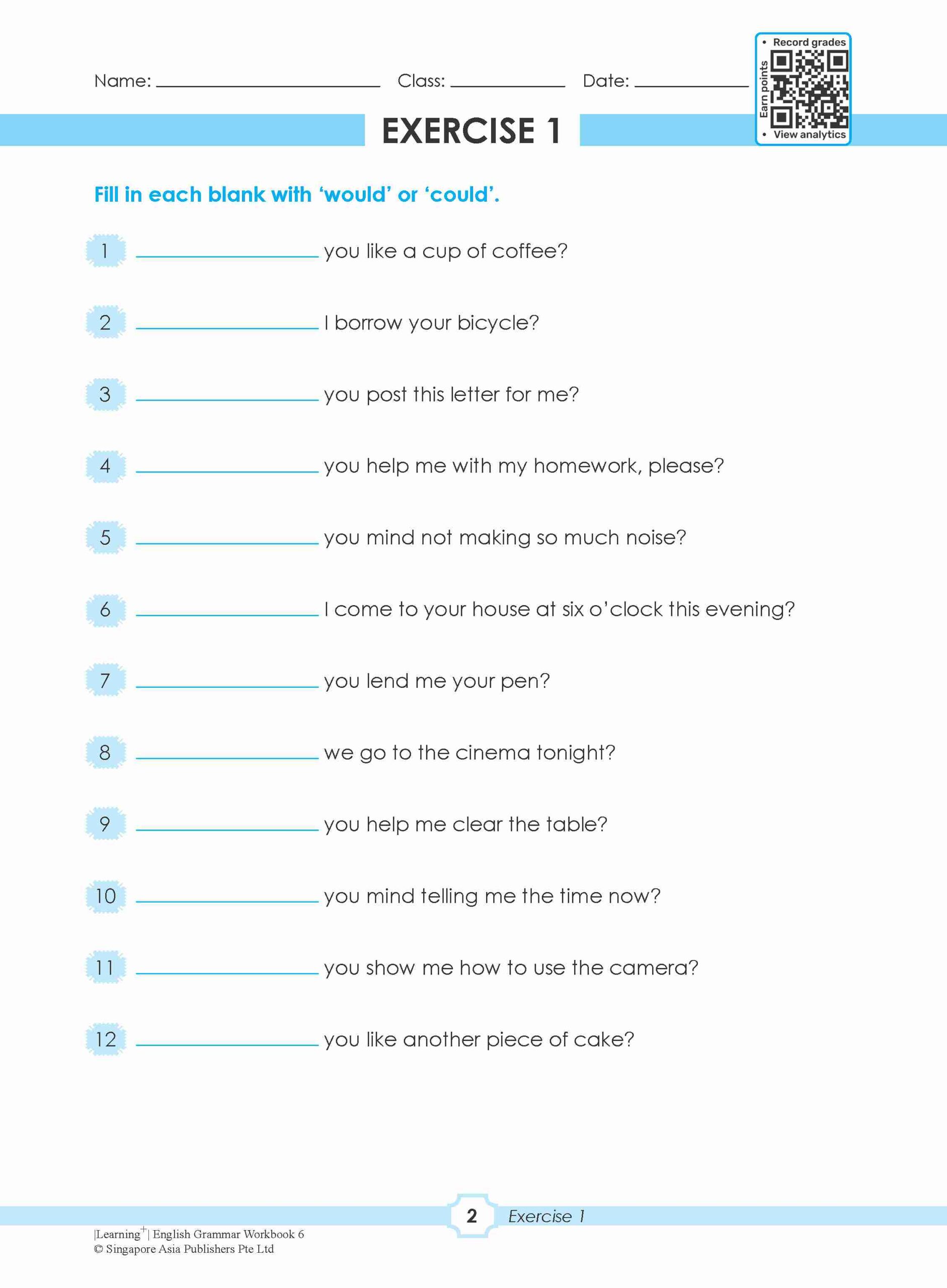 LEARNING+ ENGLISH GRAMMAR Workbook 6