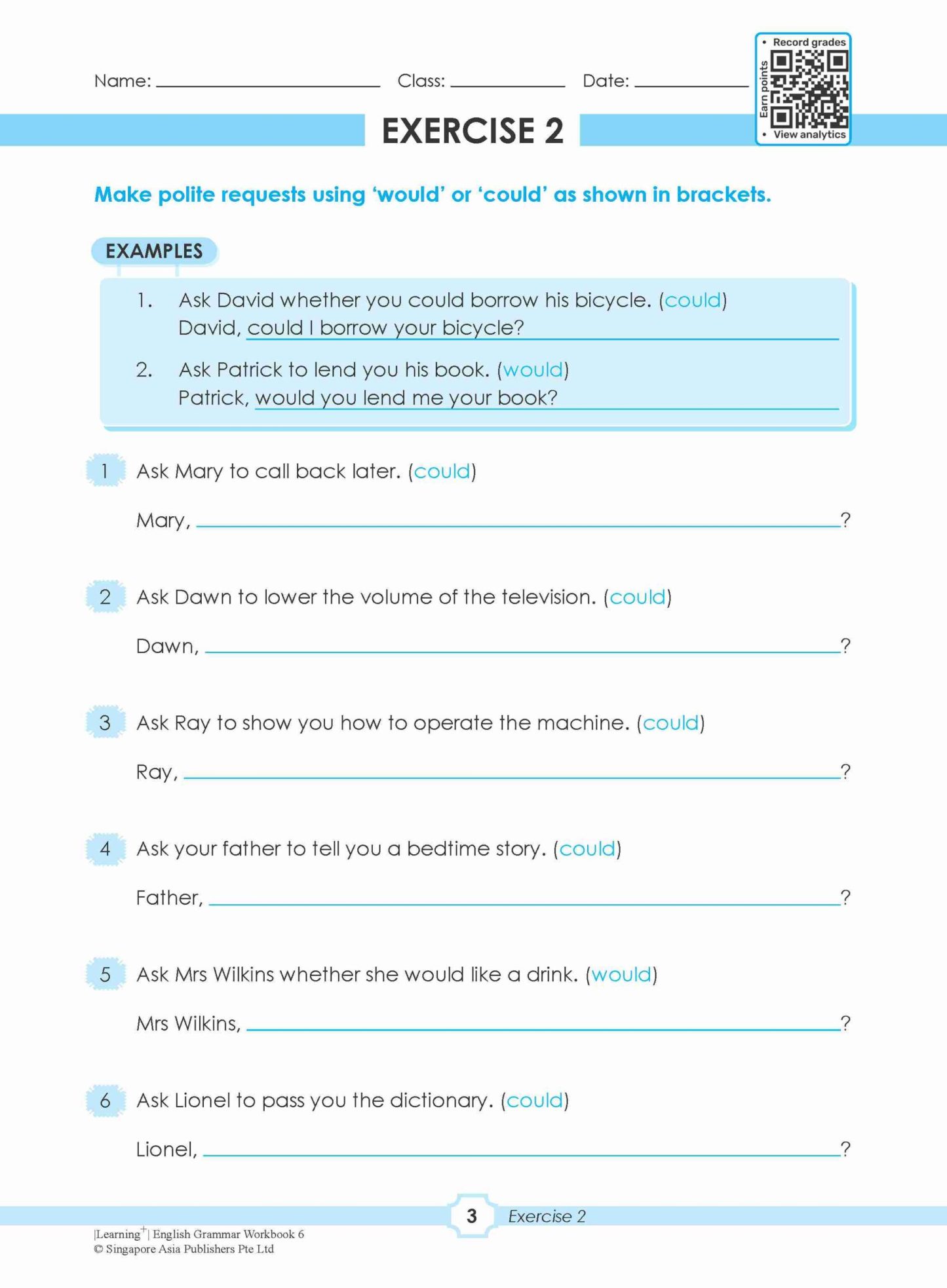 LEARNING+ ENGLISH GRAMMAR Workbook 6