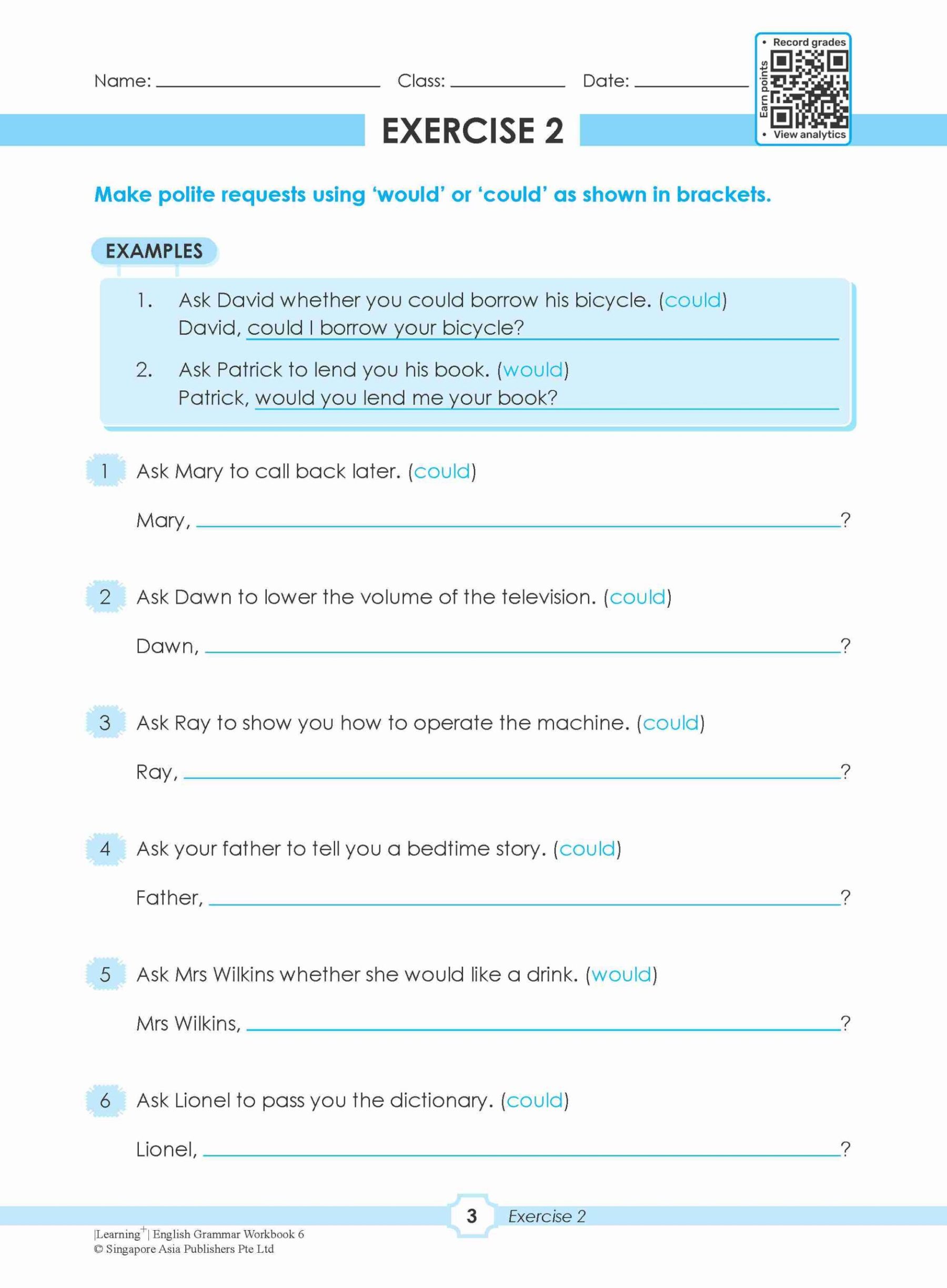 LEARNING+ ENGLISH GRAMMAR Workbook 6