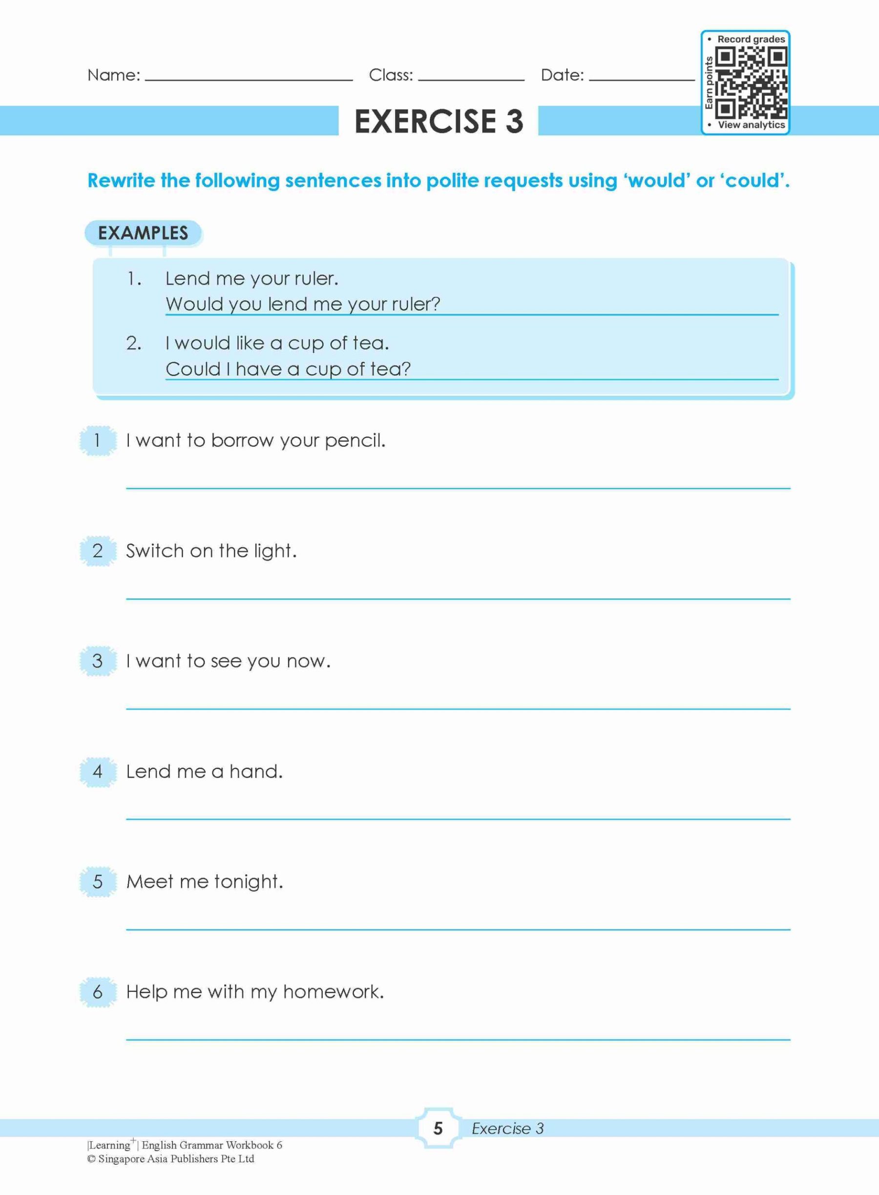 LEARNING+ ENGLISH GRAMMAR Workbook 6