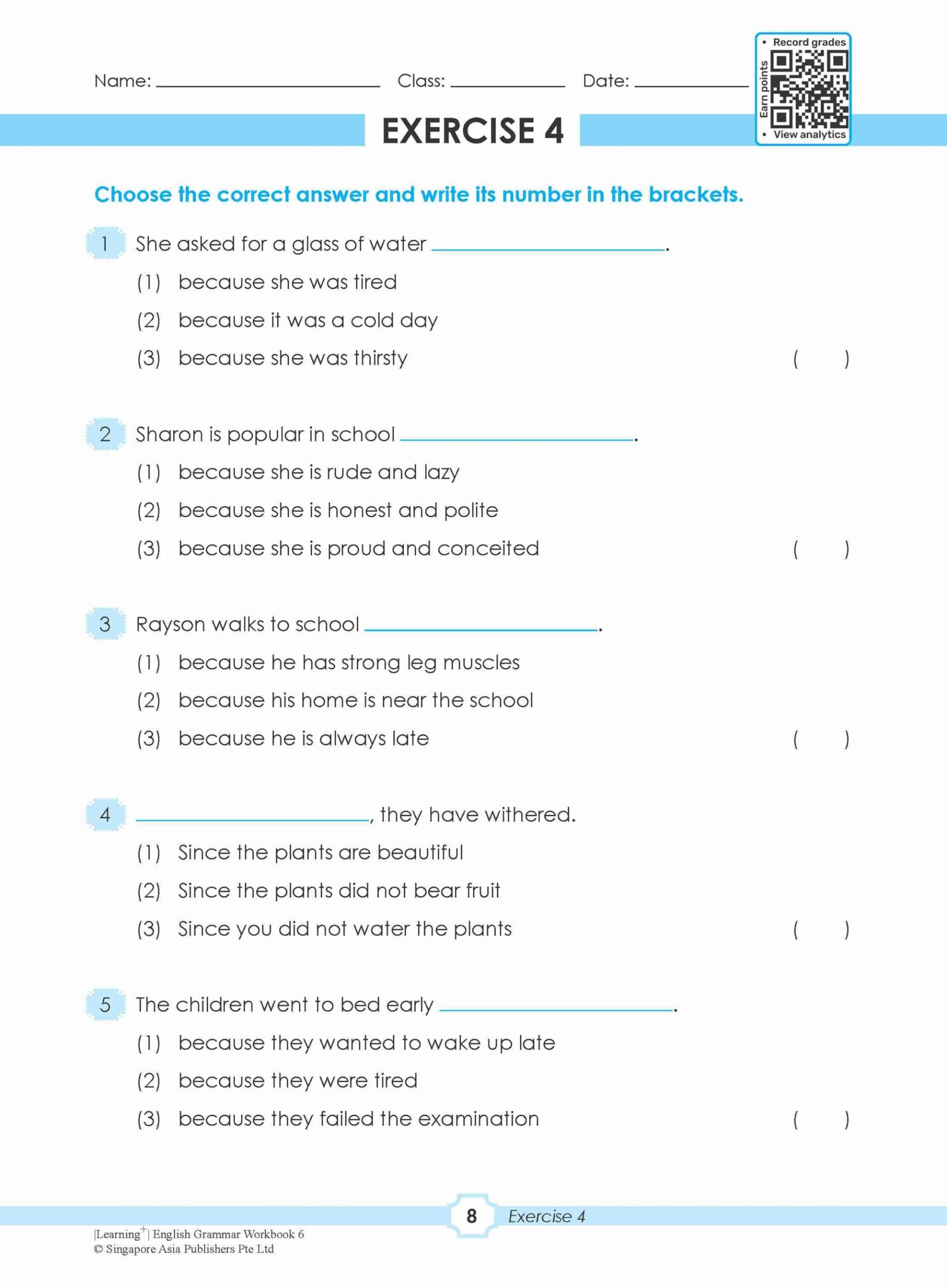 LEARNING+ ENGLISH GRAMMAR Workbook 6