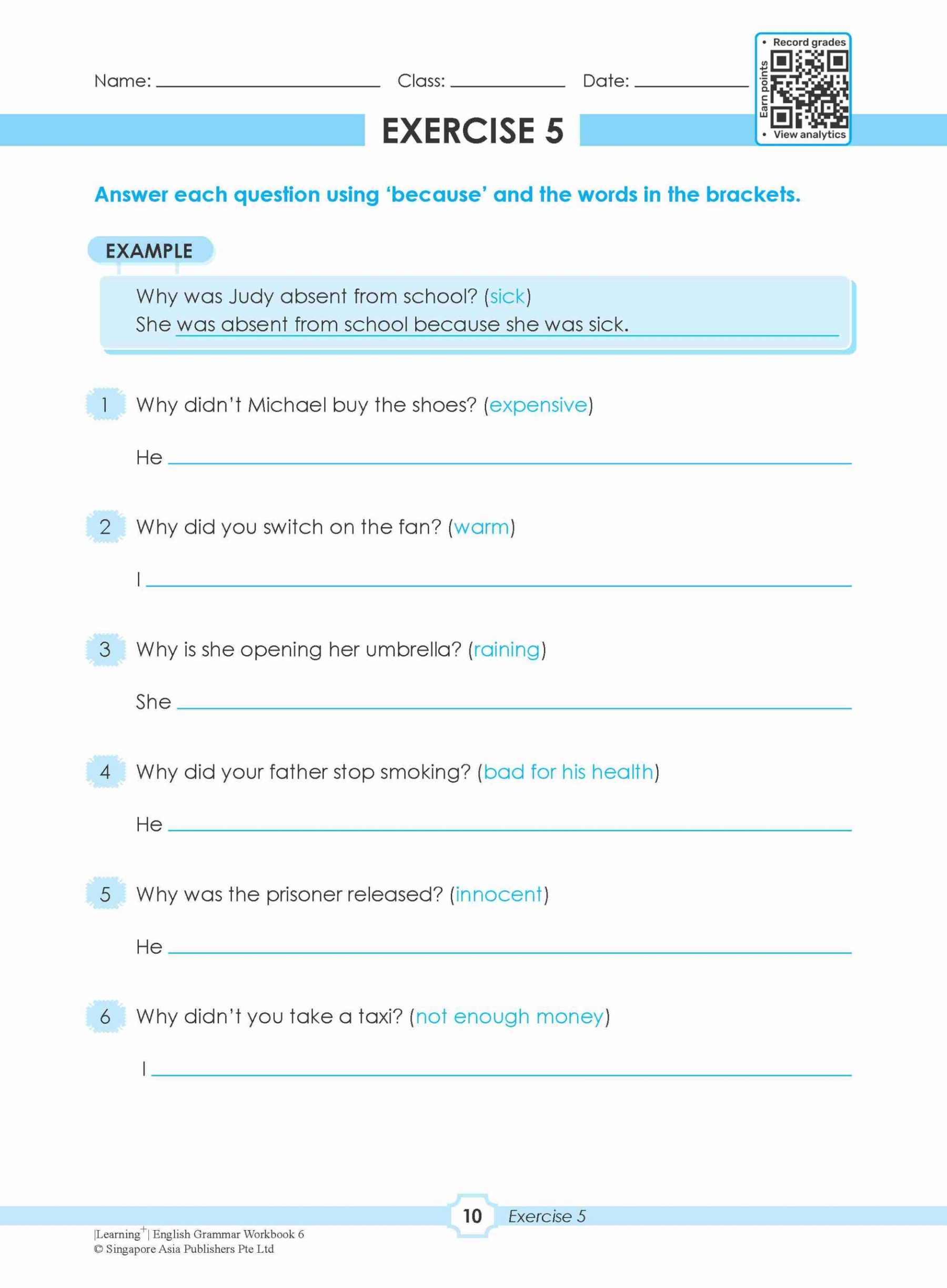 LEARNING+ ENGLISH GRAMMAR Workbook 6