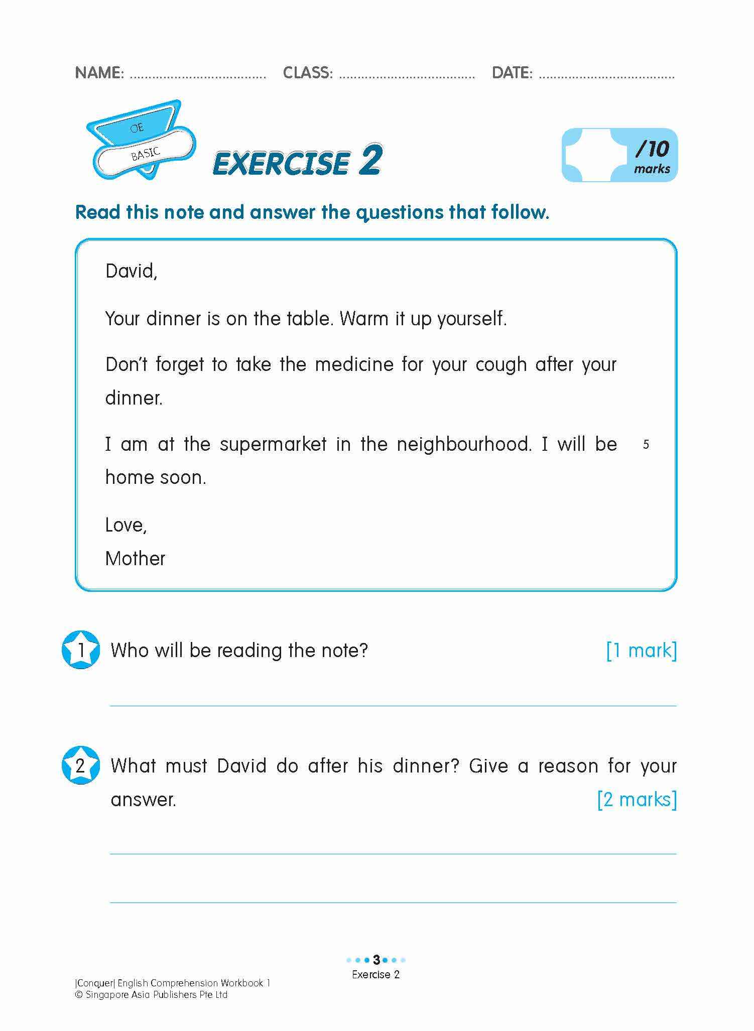 Conquer English Comprehension Workbook 1