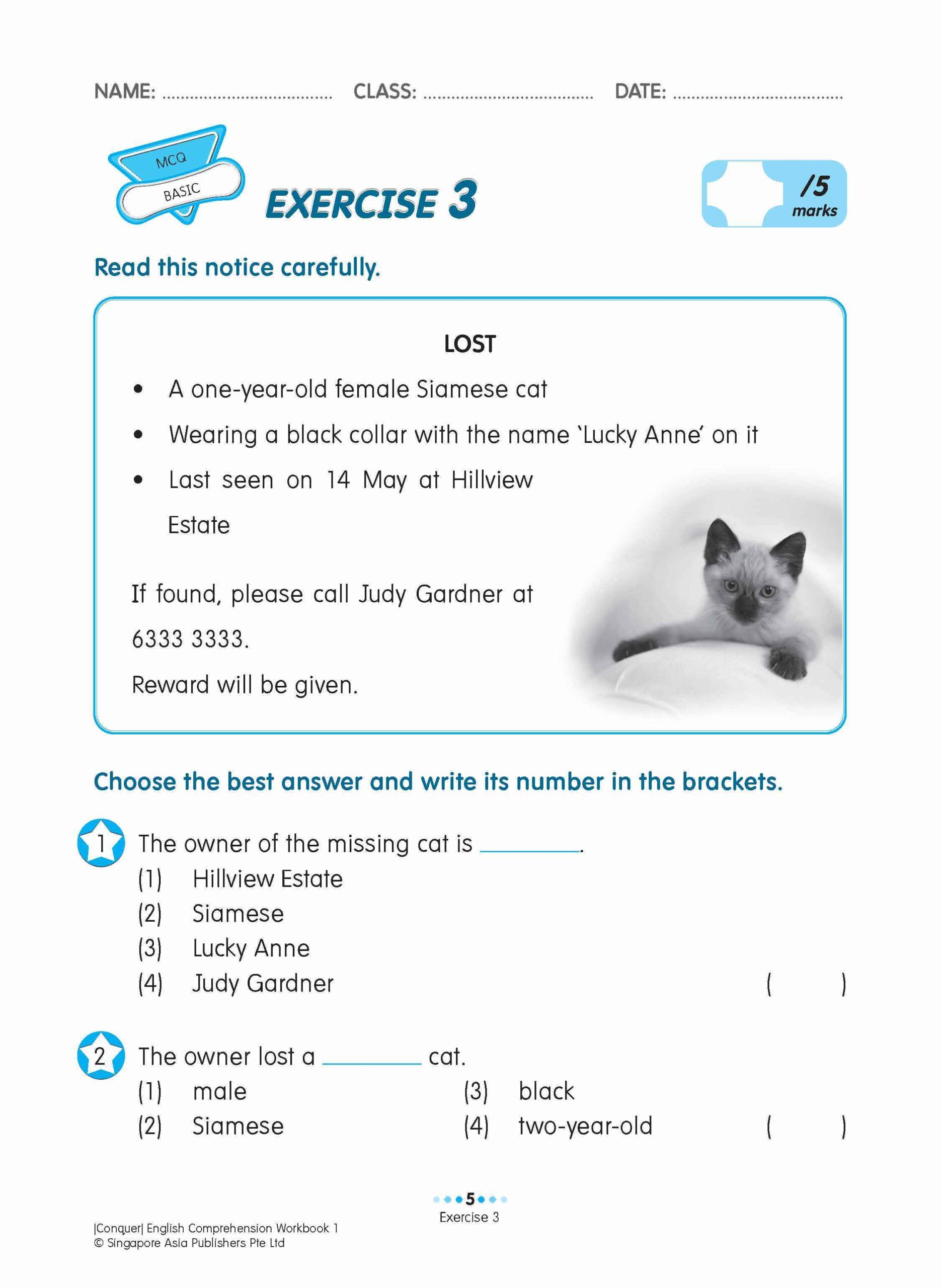 Conquer English Comprehension Workbook 1