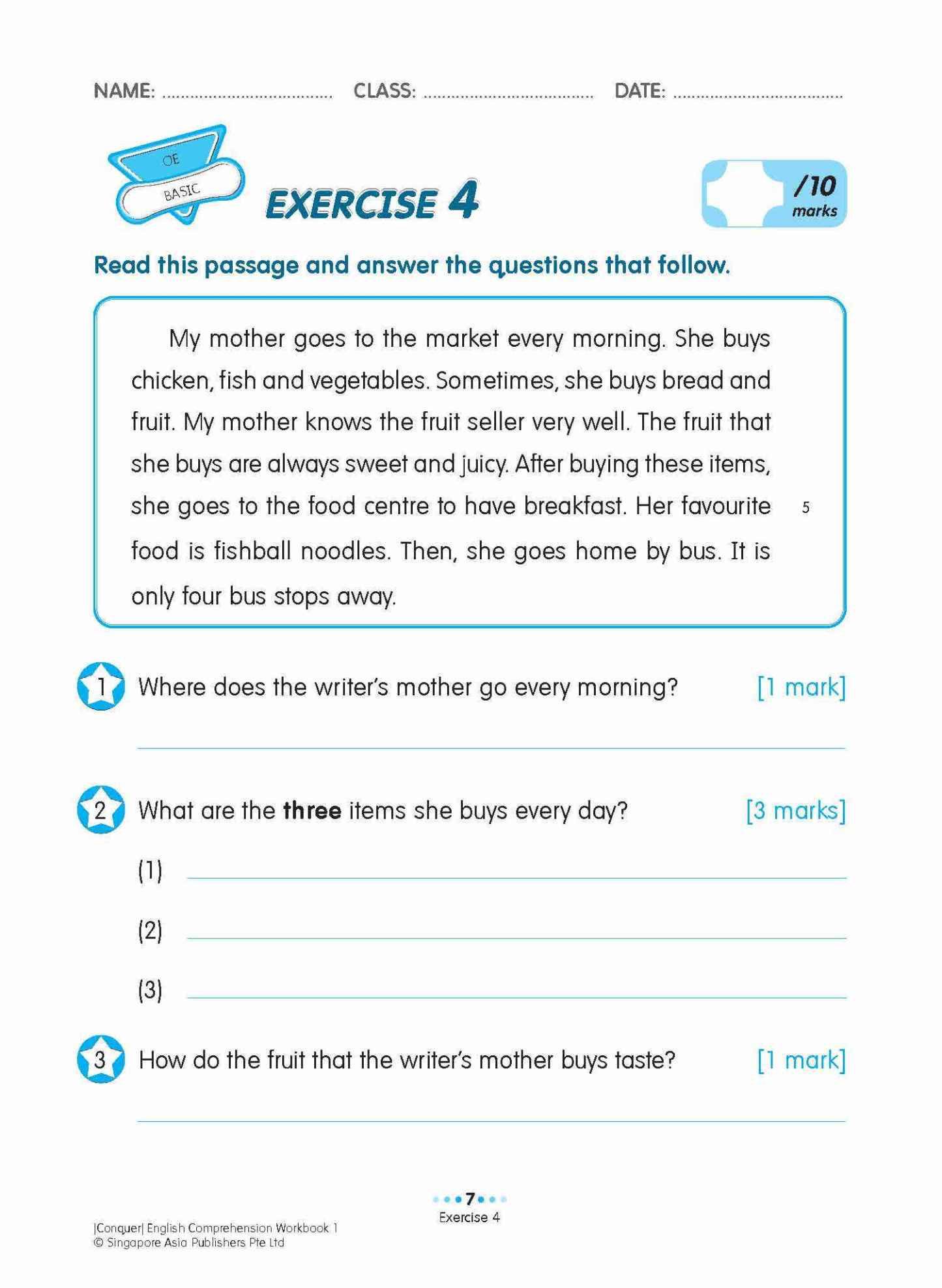 Conquer English Comprehension Workbook 1